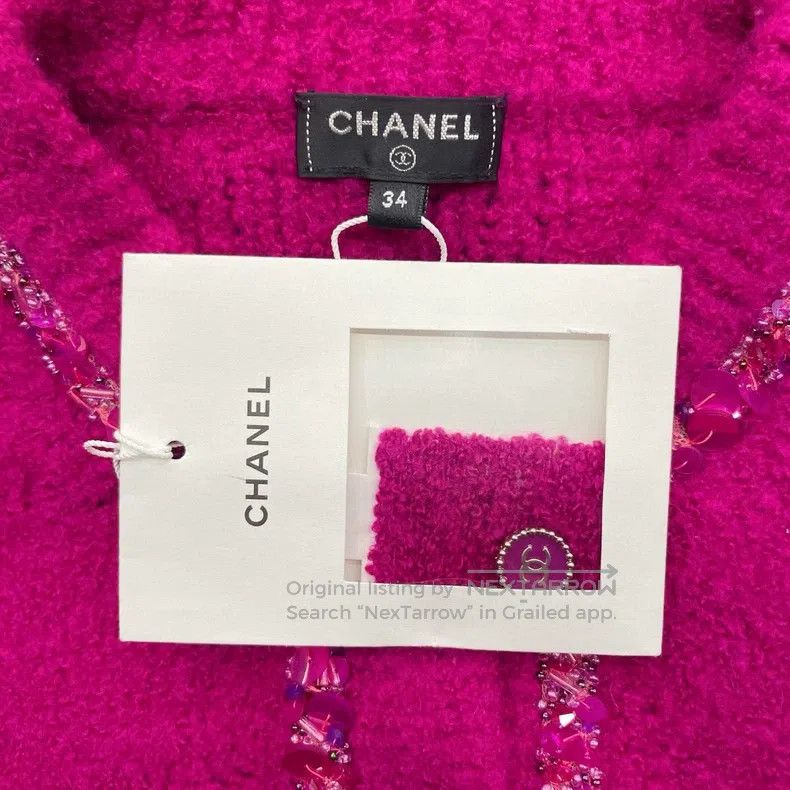 Chanel Chanel Gaoding handmade pearl rose pink cardigan jacket Size XXS / US 00 / IT 34 - 5 Thumbnail