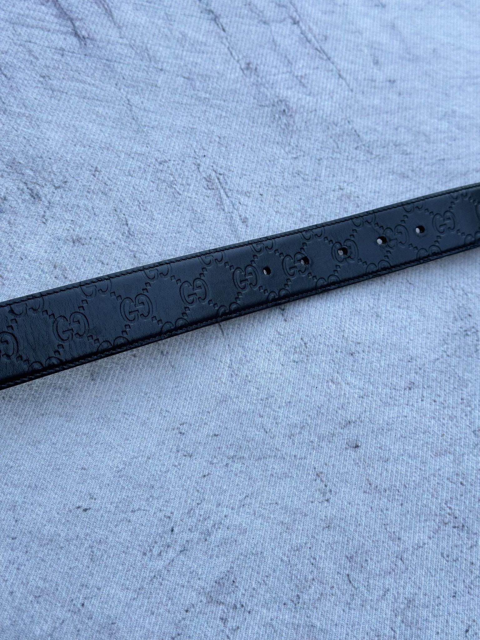Gucci Gucci Belt Guccissima GG Monogram Black, Golden Buckle Size ONE SIZE - 7 Thumbnail
