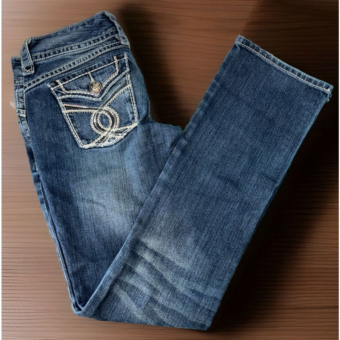 & Other Stories Maurices Premium Jeans 5/6 Reg Distressed Flap Pockets Size 28" / US 6 / IT 42 - 2 Thumbnail