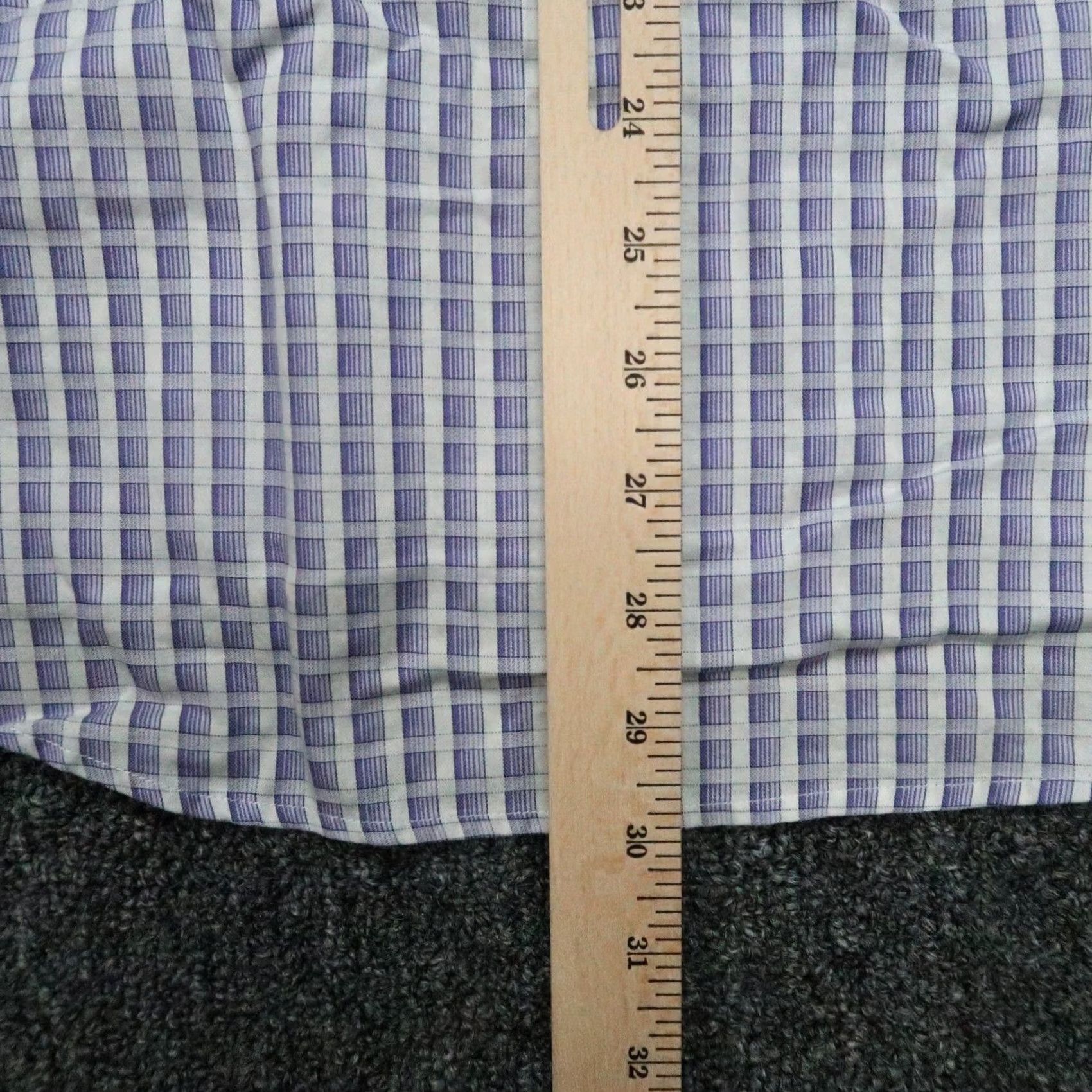 Robert Graham Robert Graham Shirt Men Medium Purple White Check Flip Cuff Long Sleeve Button Size US M / EU 48-50 / 2 - 7 Thumbnail