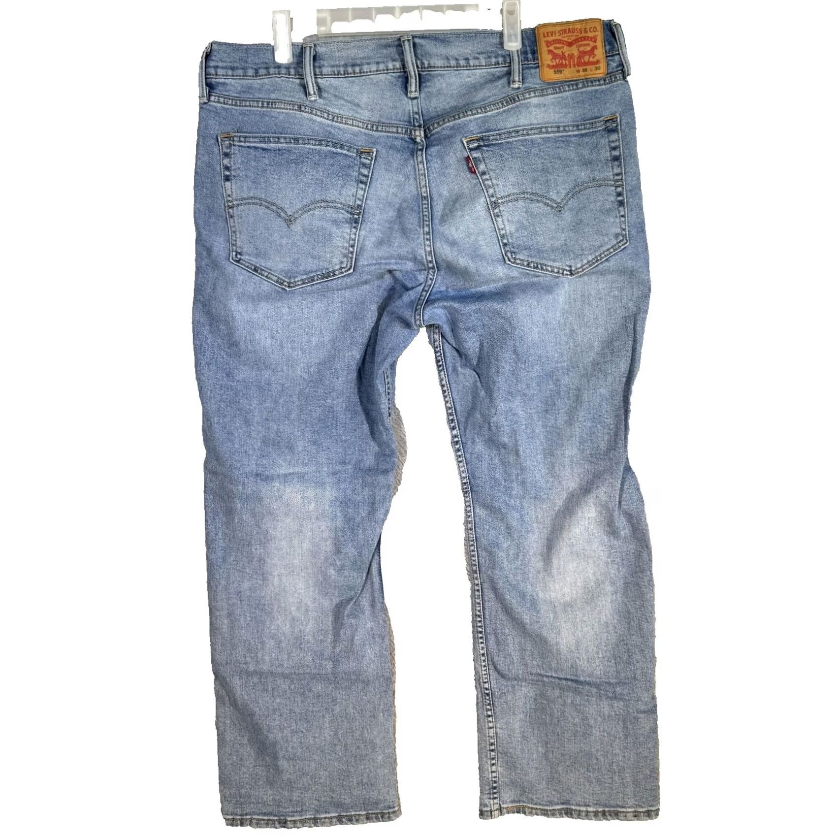 Levi's VINTAGE Levis 559 Jeans Mens 38x30 Blue Whiskered Relaxed Straight Denim Mid Rise Pants Size US 38 / EU 54 - 2 Thumbnail