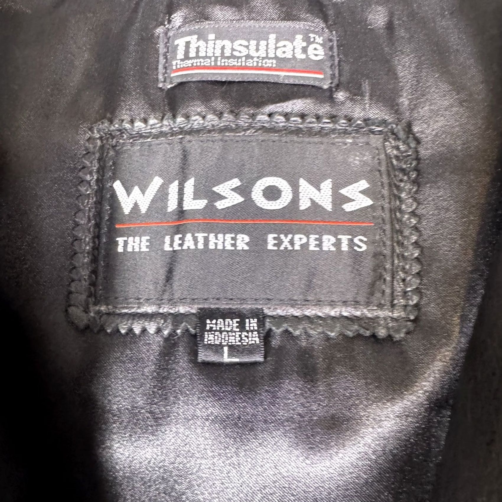 Vintage VINTAGE Wilsons Leather Jacket Womens L Belted Double Breasted Trench Coat Thinsulate Black Long Sleeve Size L / US 10 / IT 46 - 7 Thumbnail