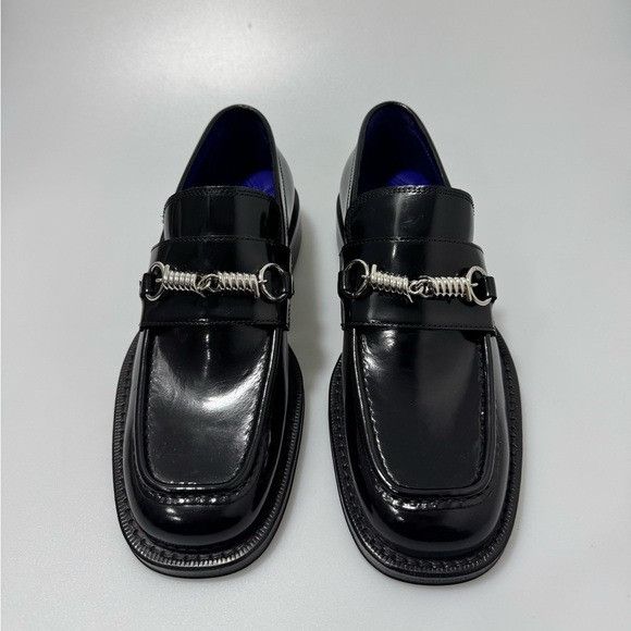 Burberry Barbed Leather Loafers Black Men’s EU 39/US 6