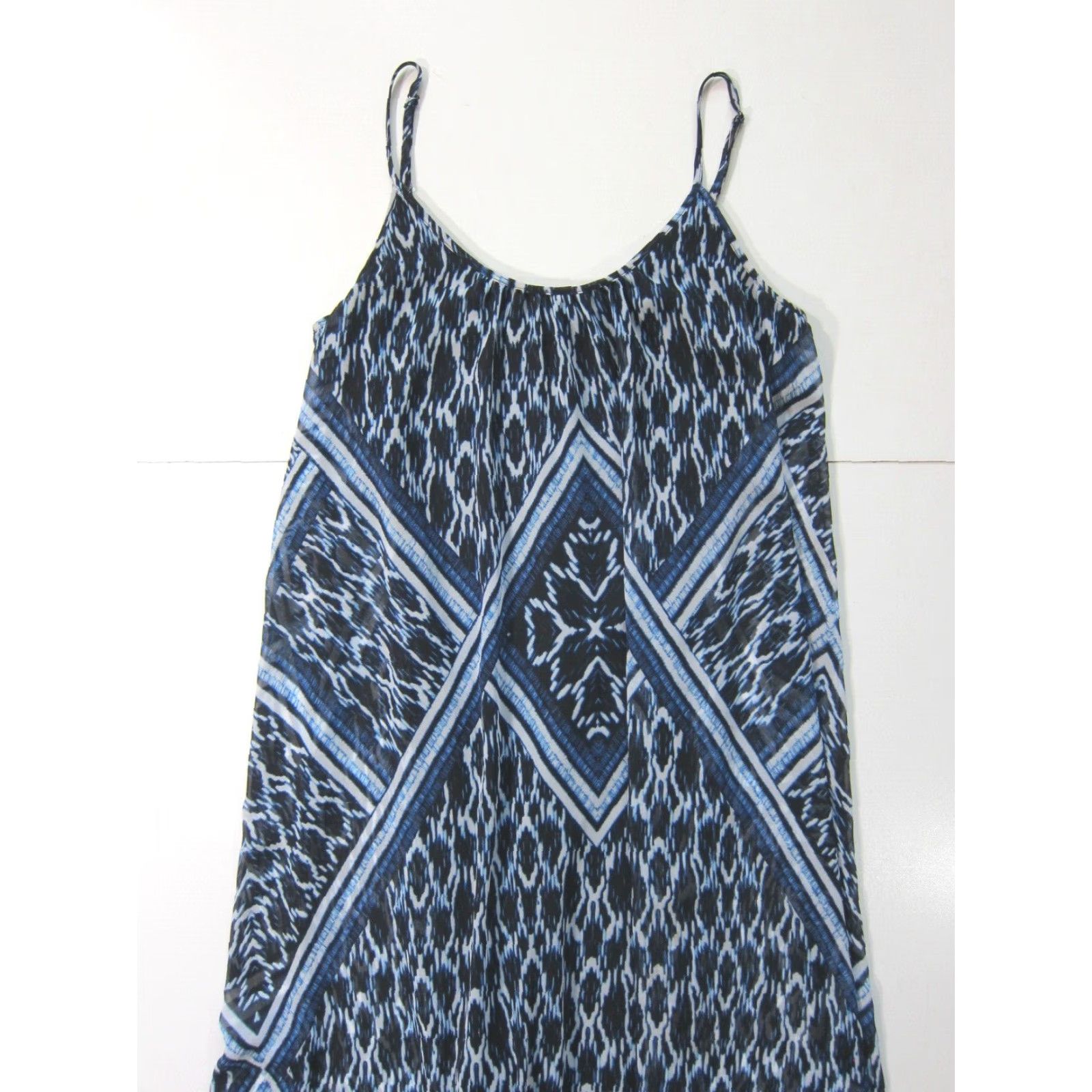 Express Express Blue White Sheer Lined Spaghetti Strap Long Maxi Dress Women Small Size S / US 4 / IT 40 - 7 Thumbnail