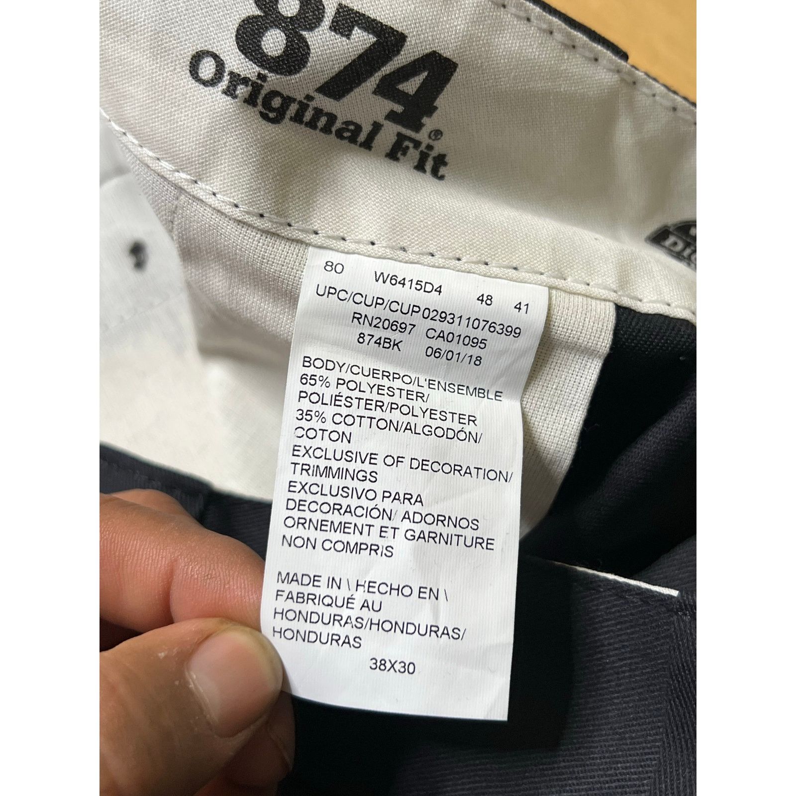 Dickies Dickies 874 Work Pants Mens 38x30 Black Original Fit Y2K Size US 38 / EU 54 - 4 Thumbnail