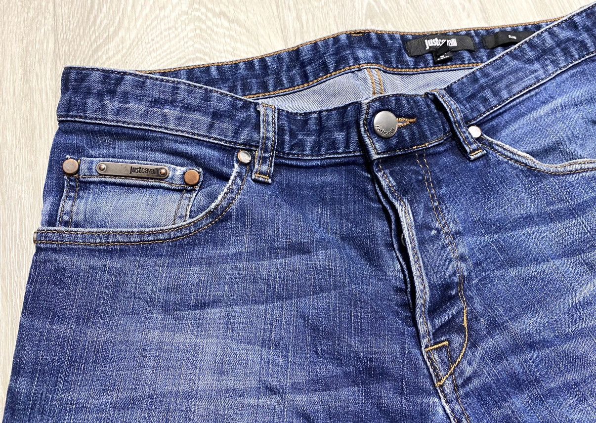 Just Cavalli Unisex Just Cavalli Slim Fit Washed Blue Jeans Denim Size US 31 - 10 Thumbnail