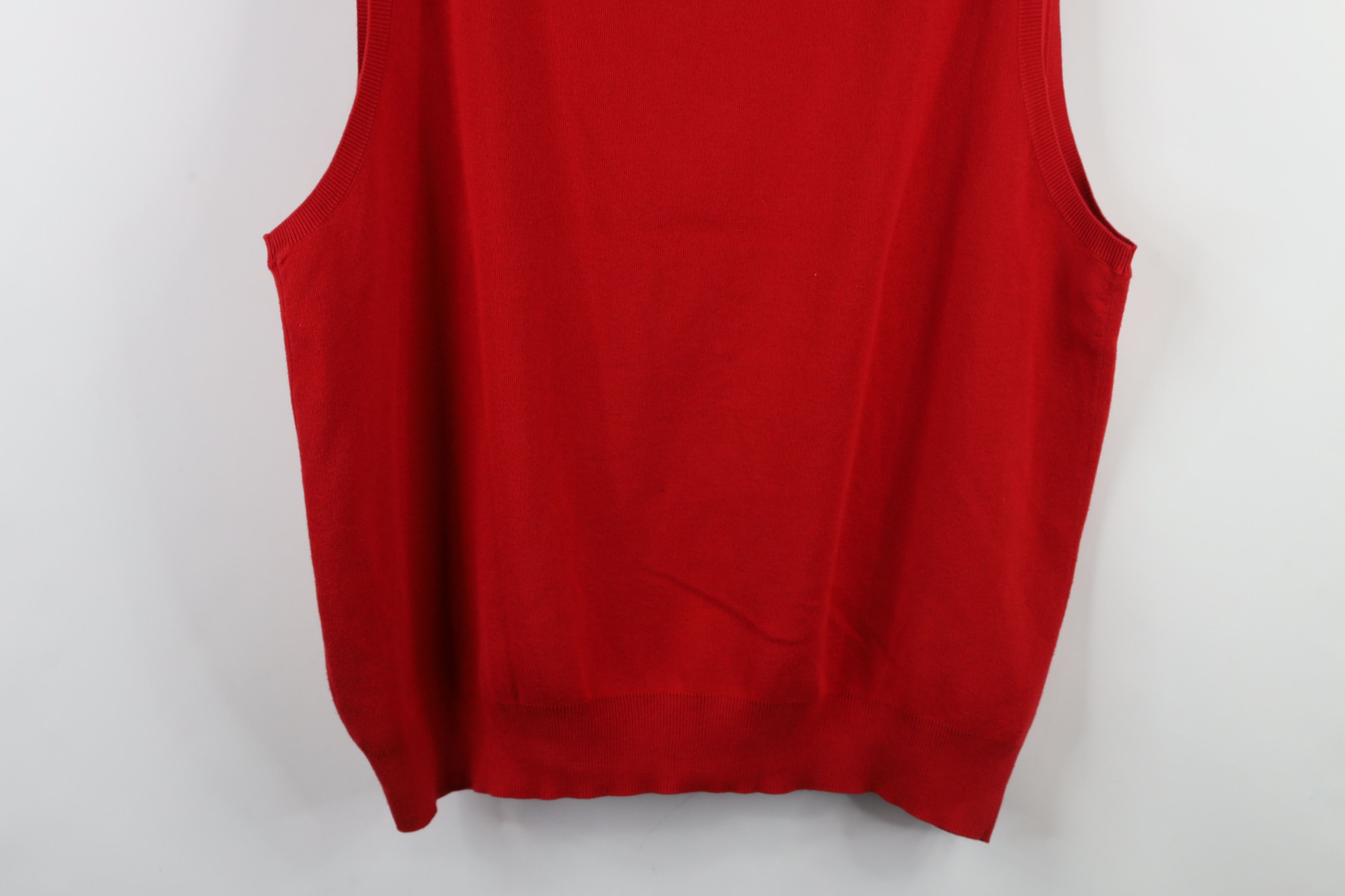 Ralph Lauren × Vintage Vintage Ralph Lauren Cotton Knit Sleeveless Sweater Vest Red Size US XXL / EU 58 / 5 - 10 Thumbnail