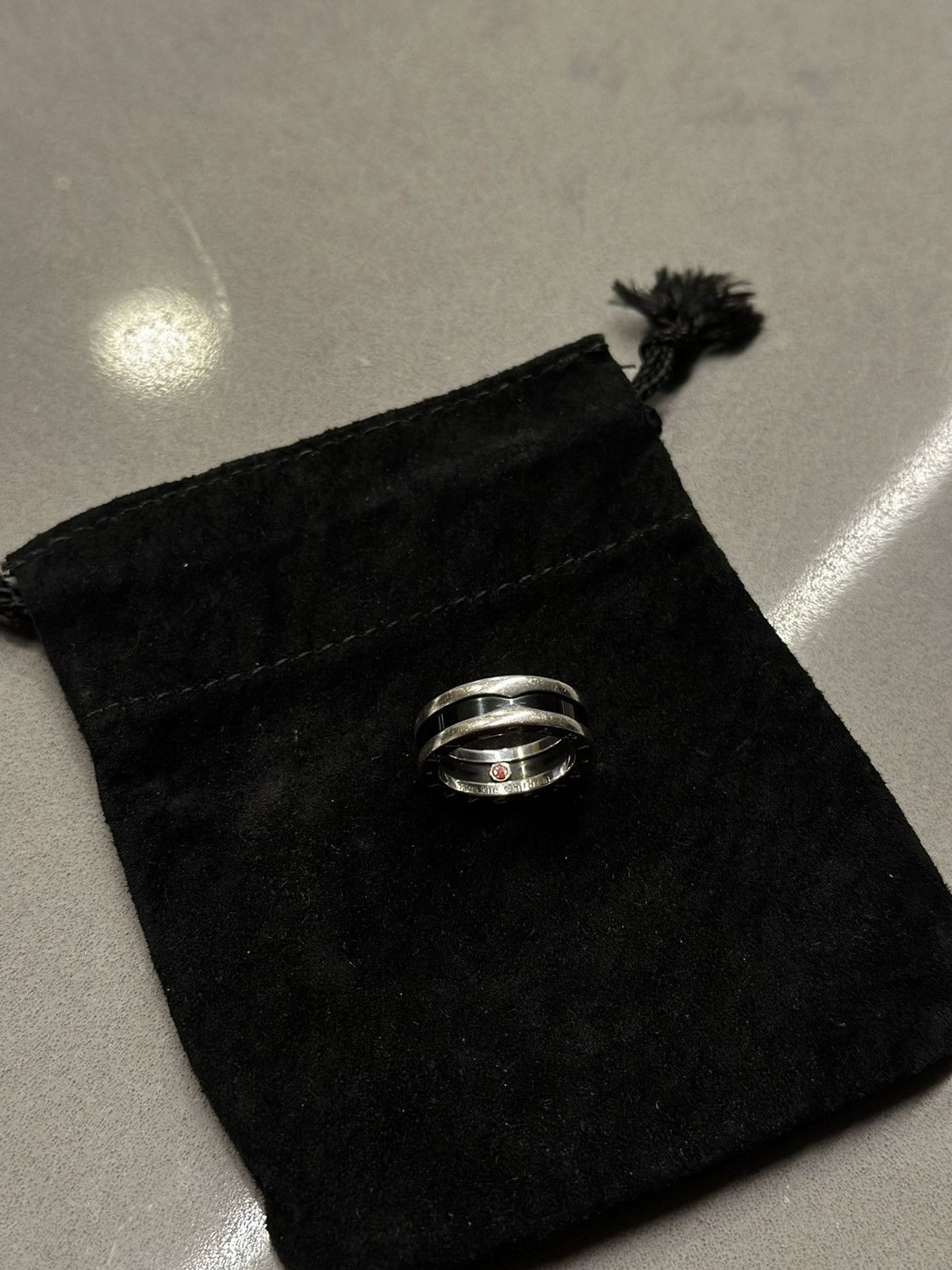 Bvlgari Bvlgari Save the Children Silver and Black Ceramic Ring Size ONE SIZE - 1 Thumbnail