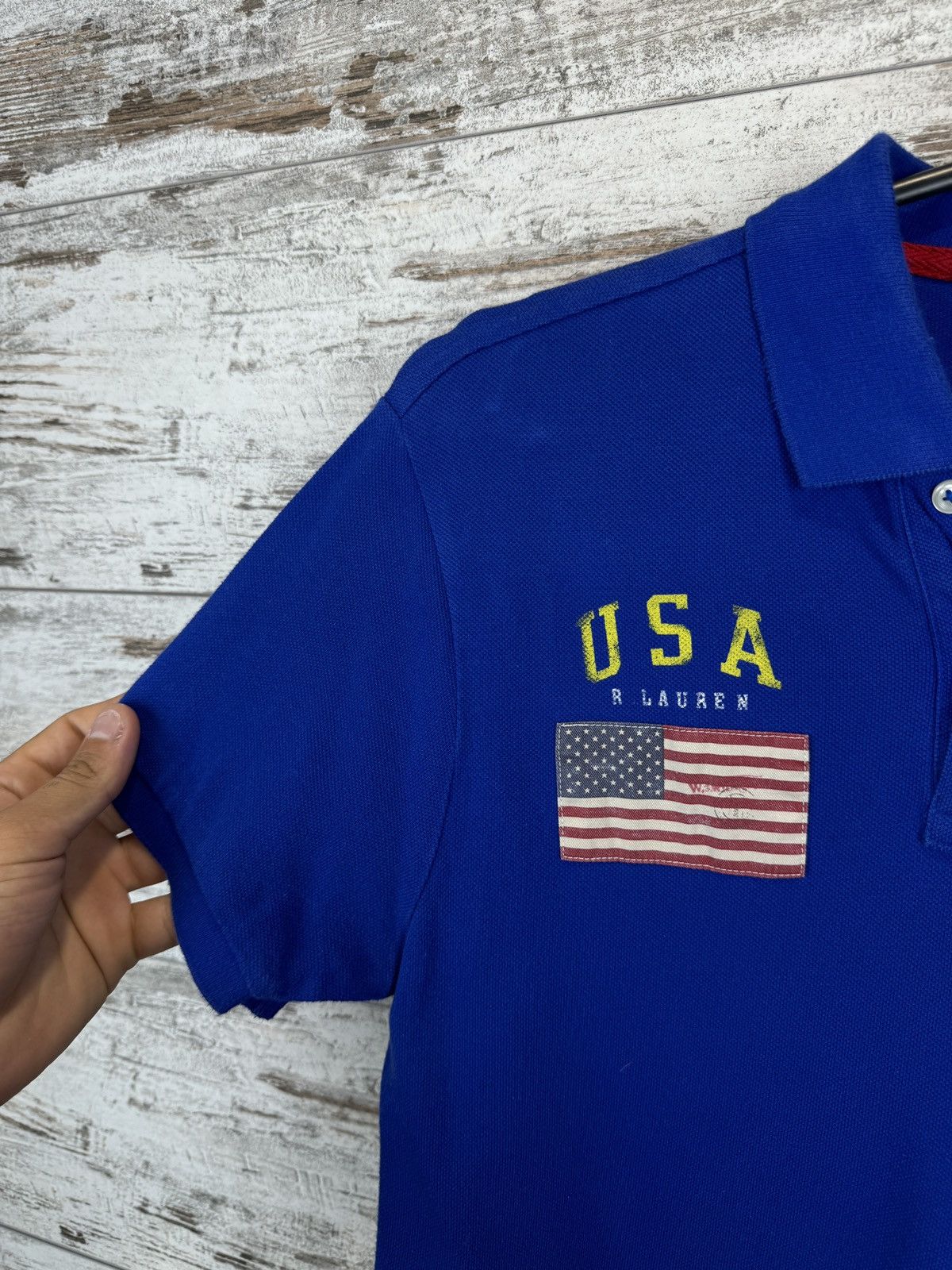 Polo Ralph Lauren Mens Vintage Polo Ralph Lauren USA flag polos T-shirt y2k Size US S / EU 44-46 / 1 - 4 Thumbnail