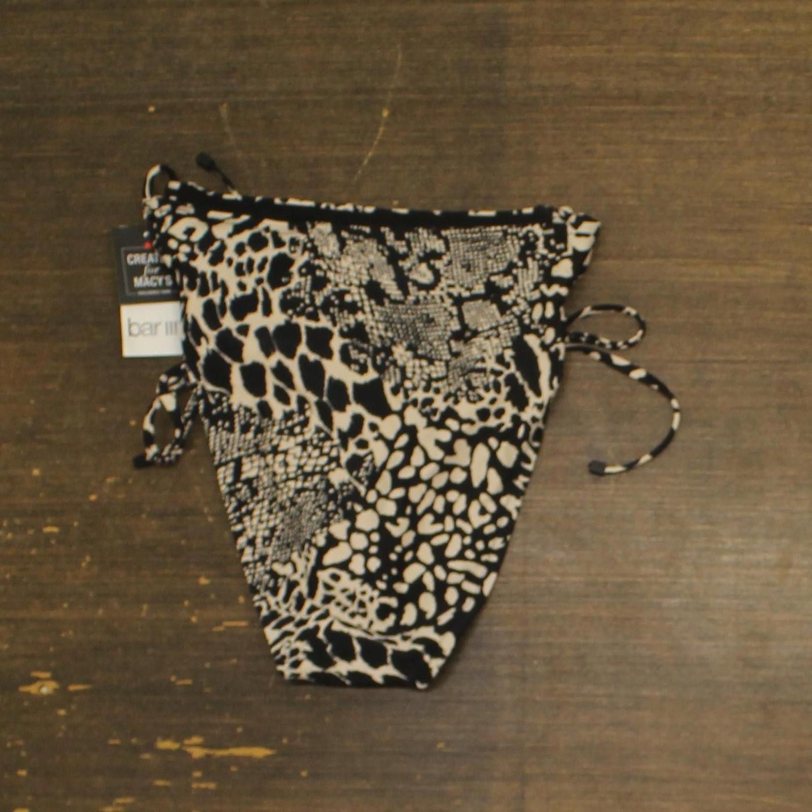 Bar III Nwt Bar Iii Side Tie Bikini Swim Bottom Black Multi Xs Size ONE SIZE - 2 Thumbnail