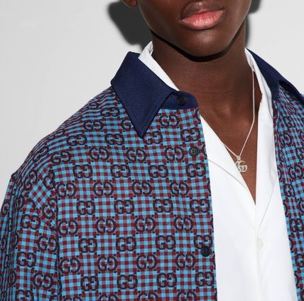 Gucci o1mt1gz0226 GG Vichy Cotton Wool Jacquard Shirt in Blue Size US L / EU 52-54 / 3 - 5 Thumbnail