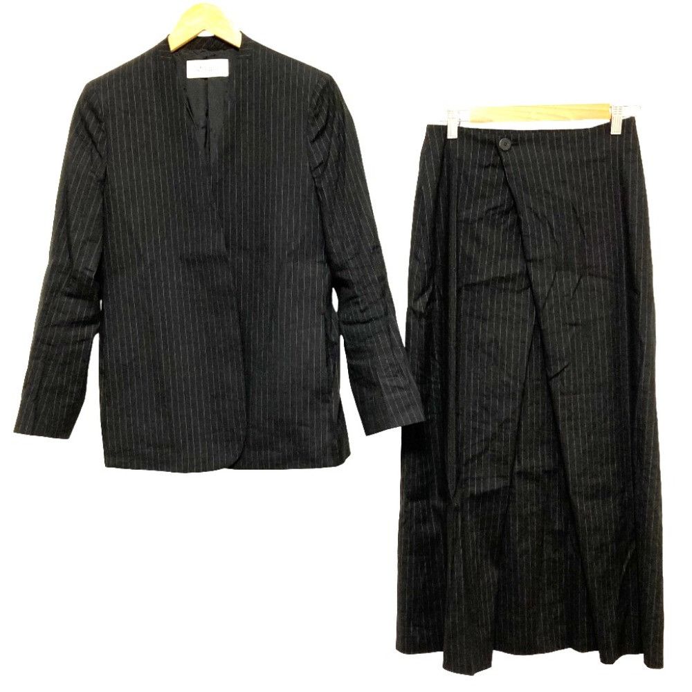 Other Other Edition Linen Blend Collarless Jacket Wrap Skirt Setup Textile Suits 34075107022 DUTY FREE for USA Size ONE SIZE - 1 Thumbnail