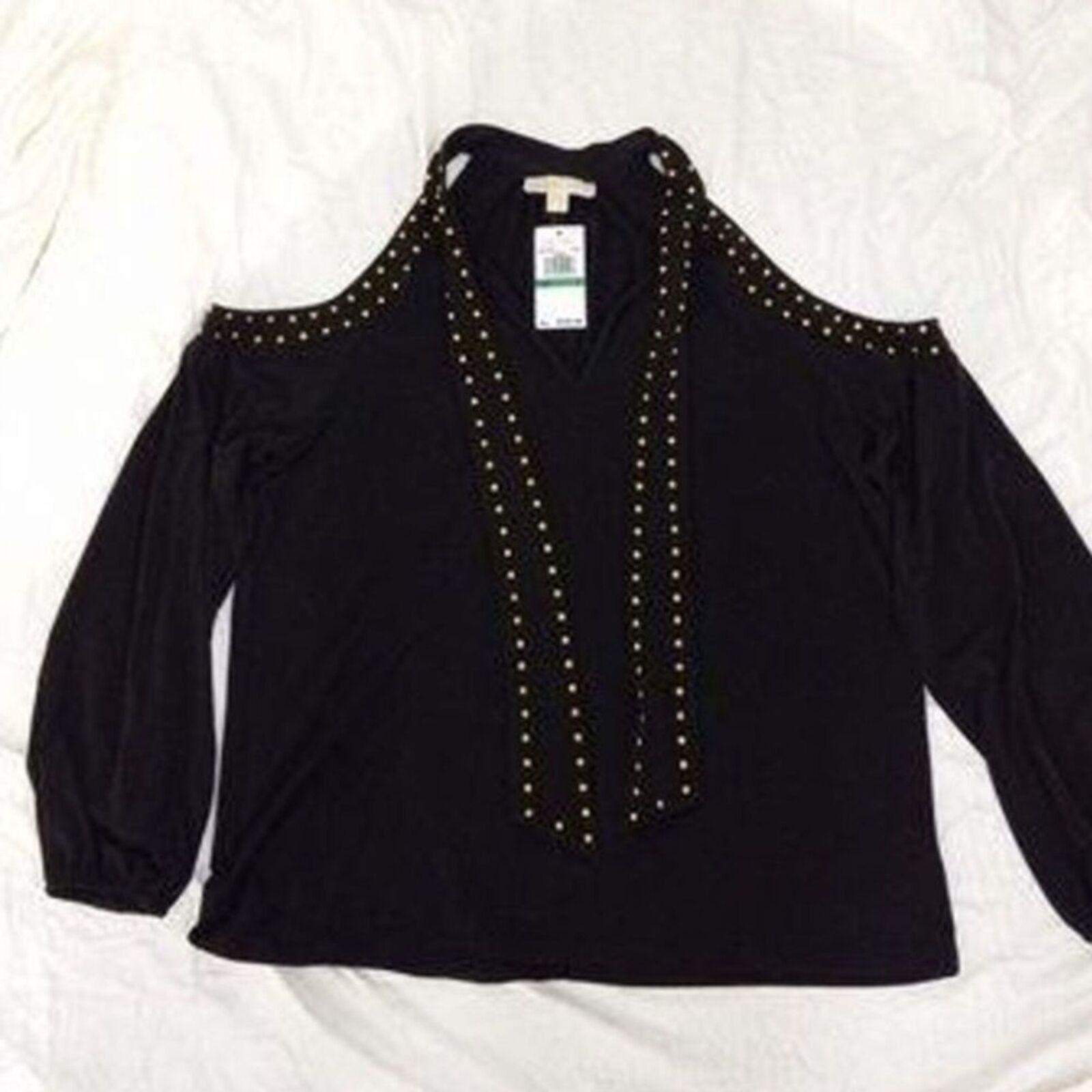 Michael Kors Michael Kors Cut out shoulders studded blouse size L NWT Size L / US 10 / IT 46 - 3 Thumbnail