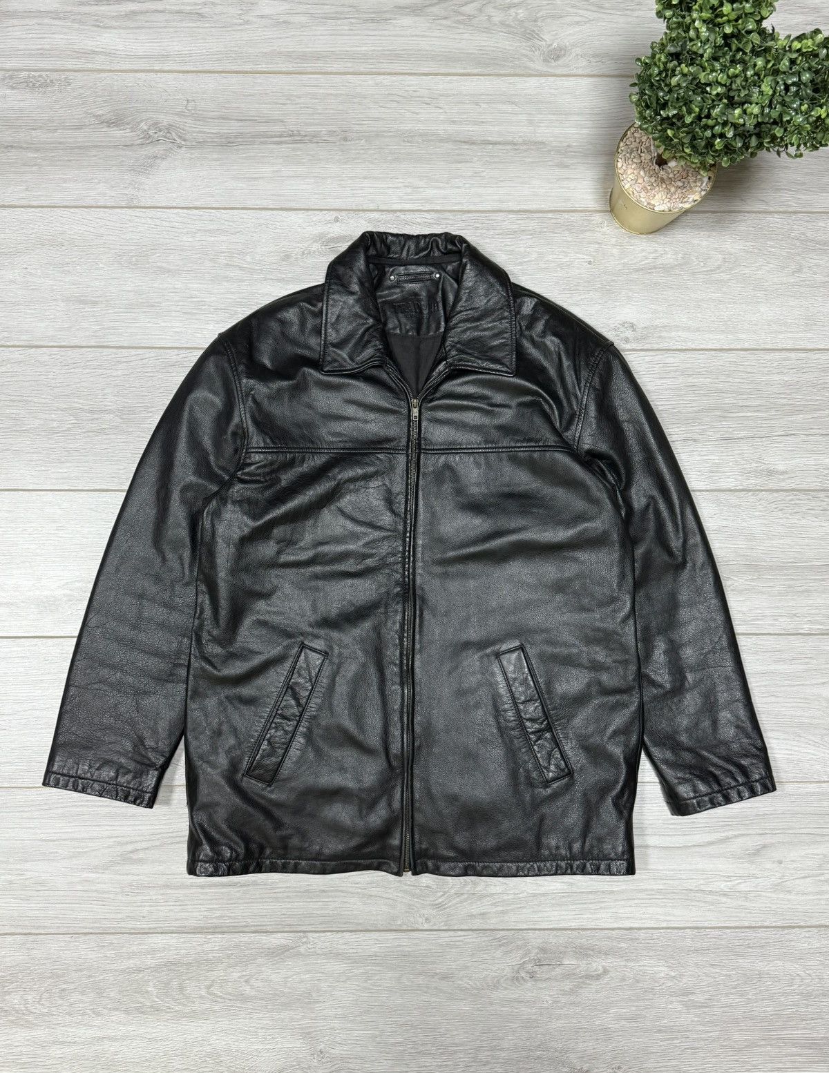 Genuine Leather Trapper leather jacket vintage Size US L / EU 52-54 / 3 - 1 Thumbnail