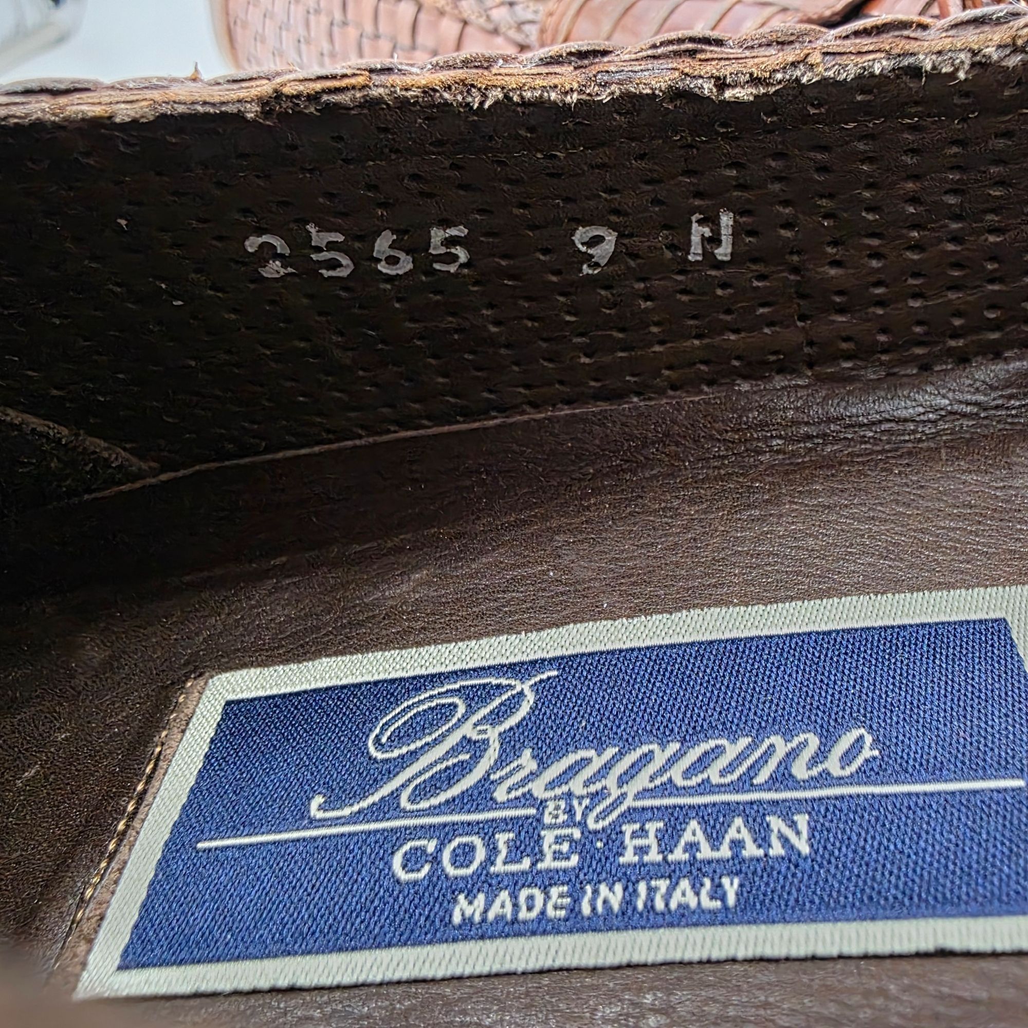 Bragano Vintage Bragano Cole Haan Brown Leather Woven Tassel Loafers Size US 9 / EU 42 - 5 Thumbnail
