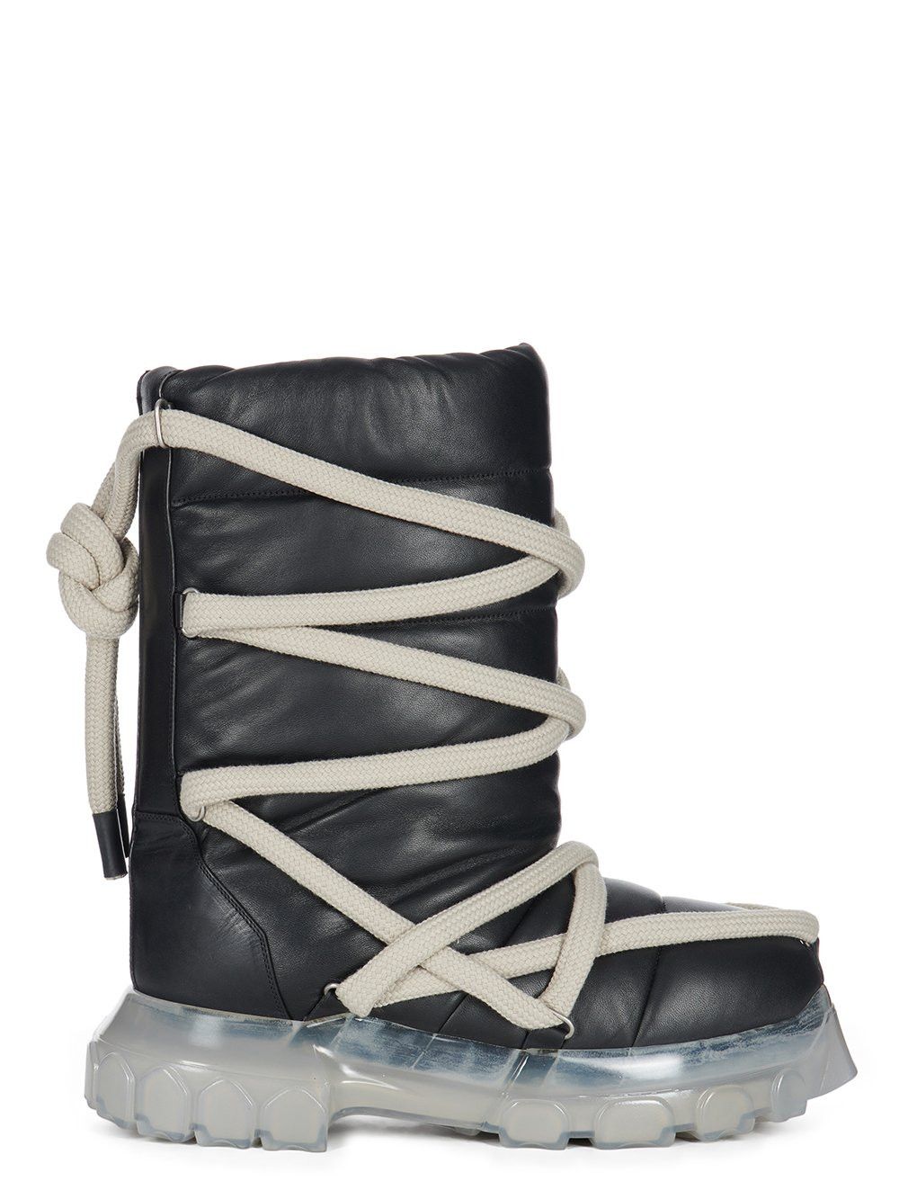 image of Rick Owens Boots Tractor Kiss Creeper Lunar Leather in Black, Men's (Size 9)
