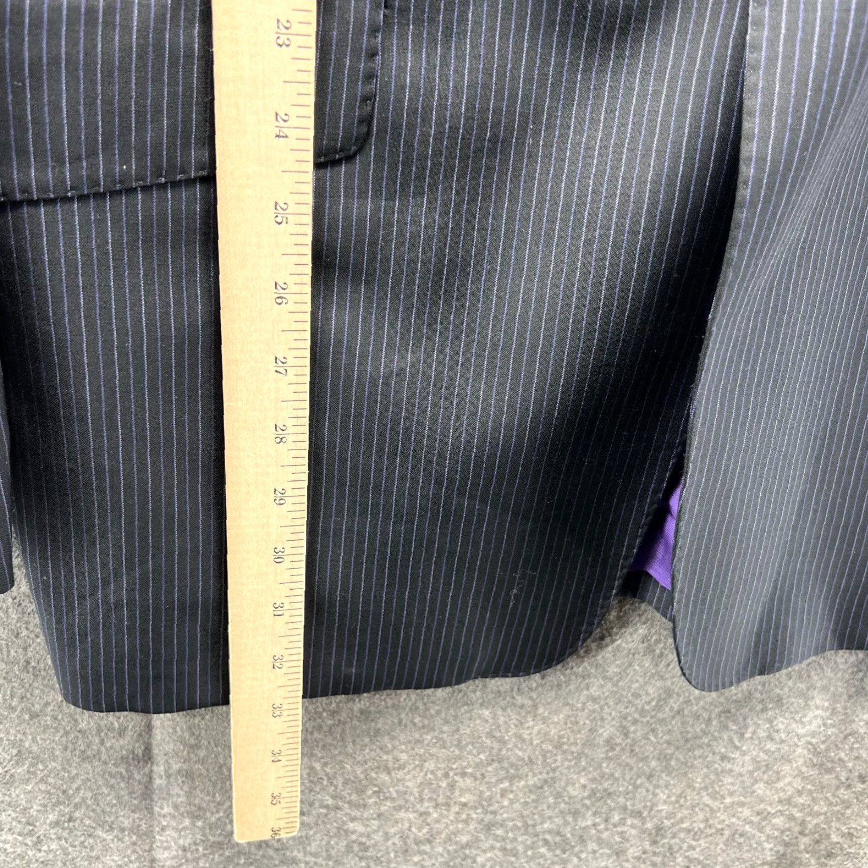 Paul Smith Paul Smith Blazer Mens 42 Black Striped Wool Single-Breasted Two-Button Jacket Coat Italy Sport Catast Jacket/Coat Length Regular Limited? Size 42R - 5 Thumbnail