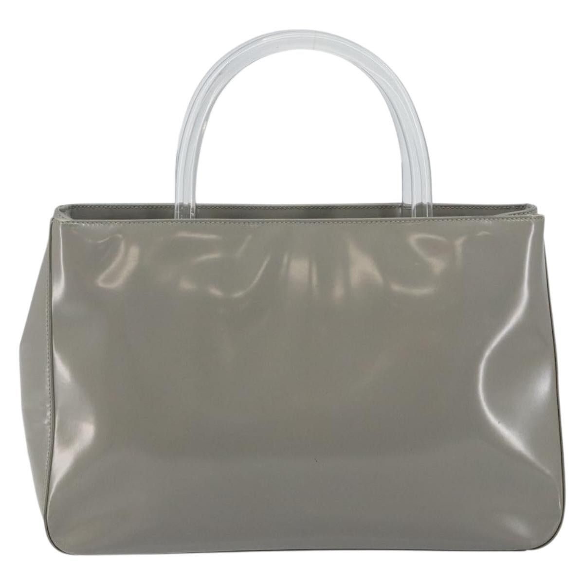 Prada PRADA Hand Bag Enamel Gray Silver Size ONE SIZE - 2 Thumbnail