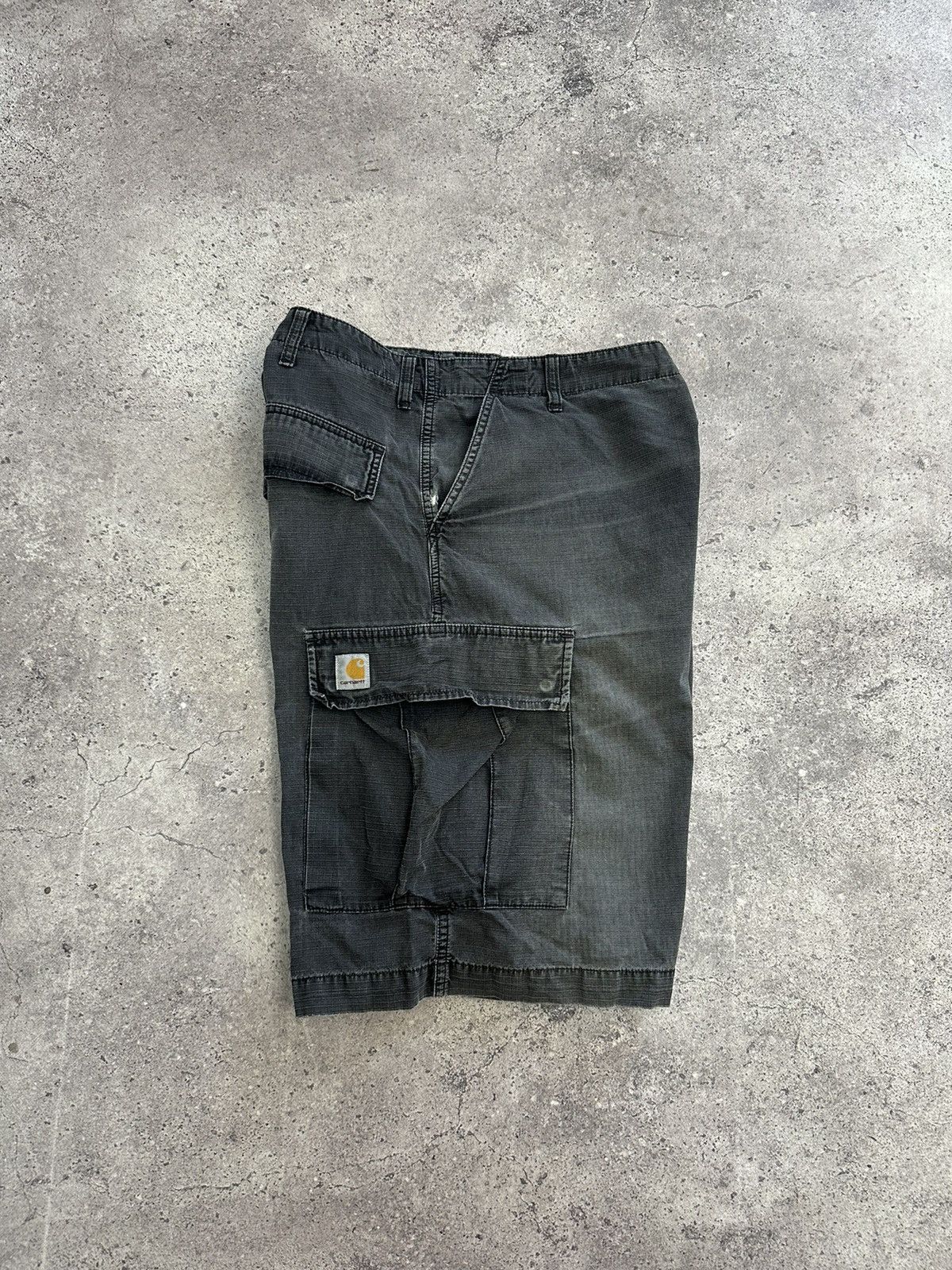 Carhartt × Carhartt Wip × Vintage Vintage Carhartt Cargo Shorts Gray Distressed Y2K Faded Size US 36 / EU 52 - 6 Thumbnail