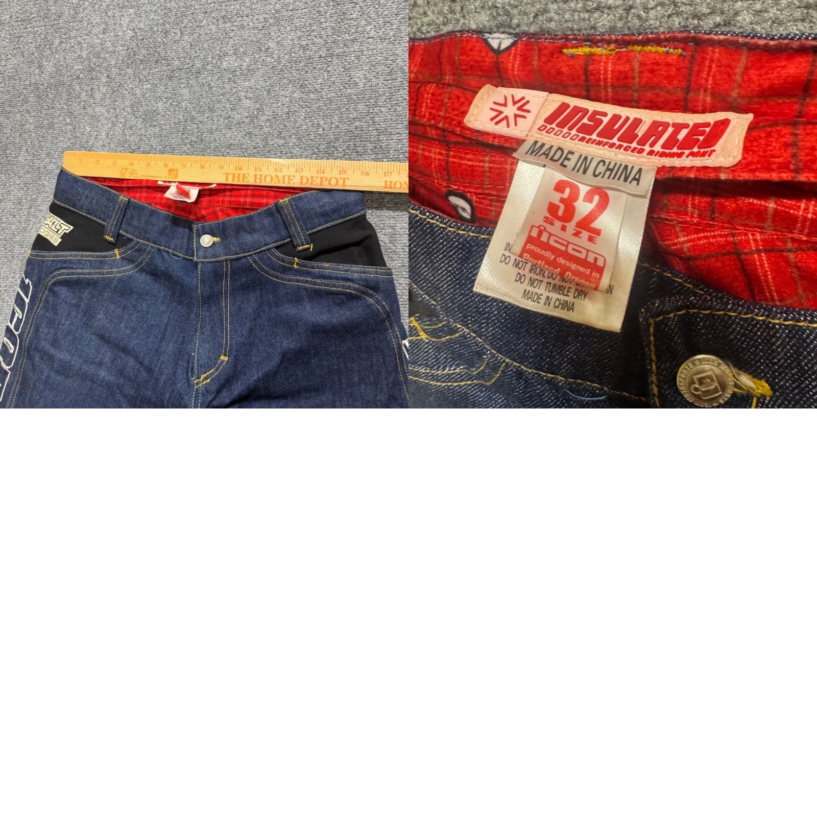 Denime VINTAGE Unbranded Denim Biker Pants Jeans 32x30 Men's Dark Washed Y2K Baggy Insulated Size US 32 / EU 48 - 9 Thumbnail