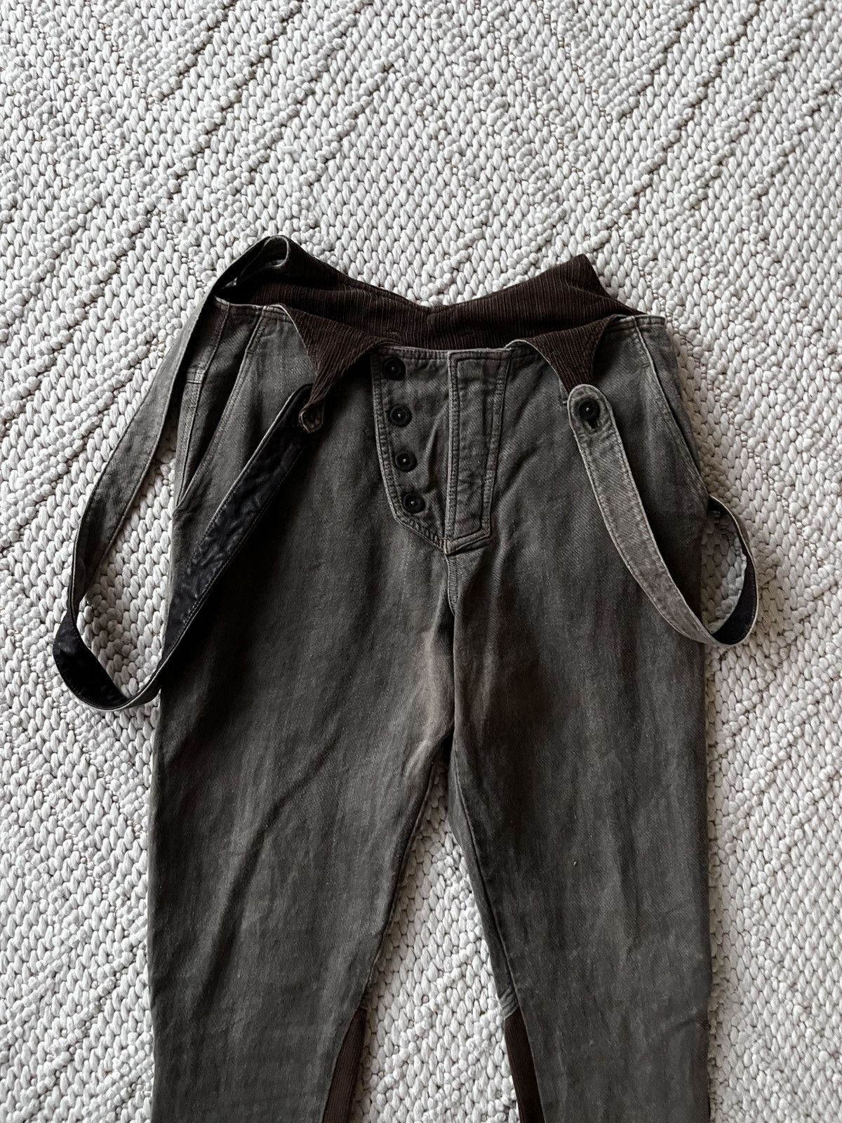 14th Addiction 14th Addiction two-toned slim denim leather accent overalls Size US 31 - 4 Thumbnail