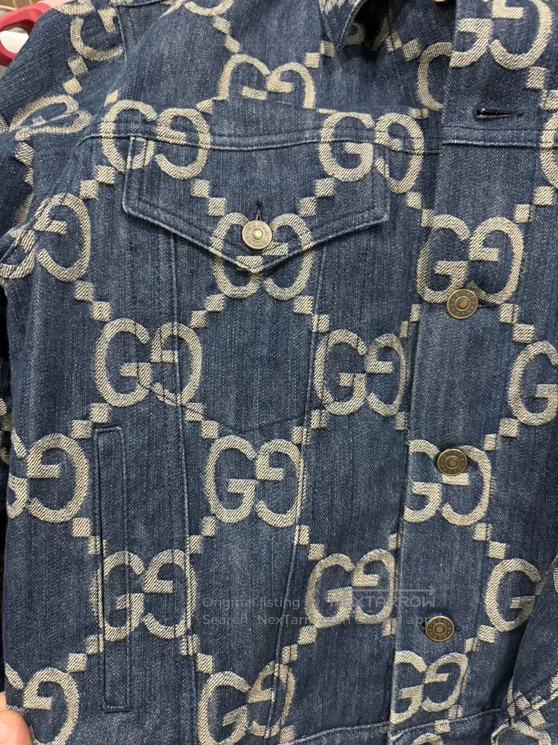 Gucci Gucci Full-print large logo denim jacket Size US S / EU 44-46 / 1 - 4 Thumbnail