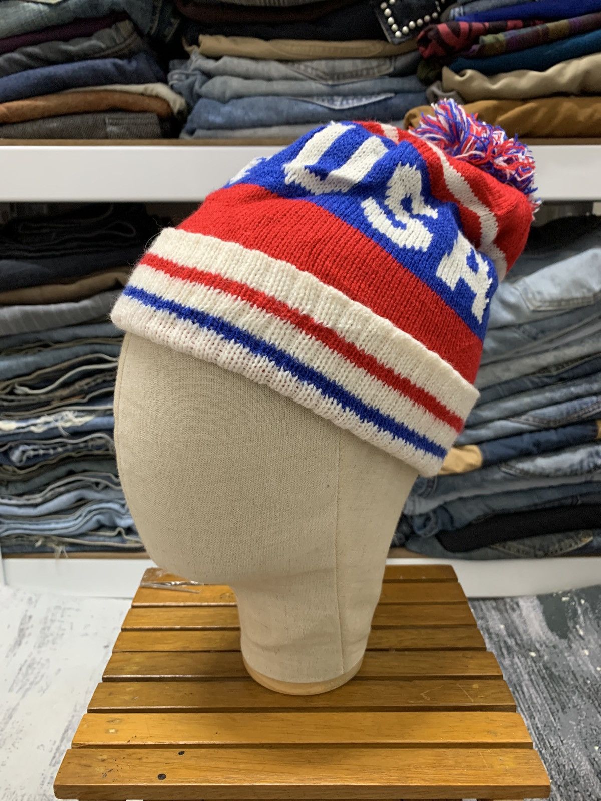 Vintage Vintage Usa Logo Beanie Hat Snow Cap Size ONE SIZE - 1 Thumbnail
