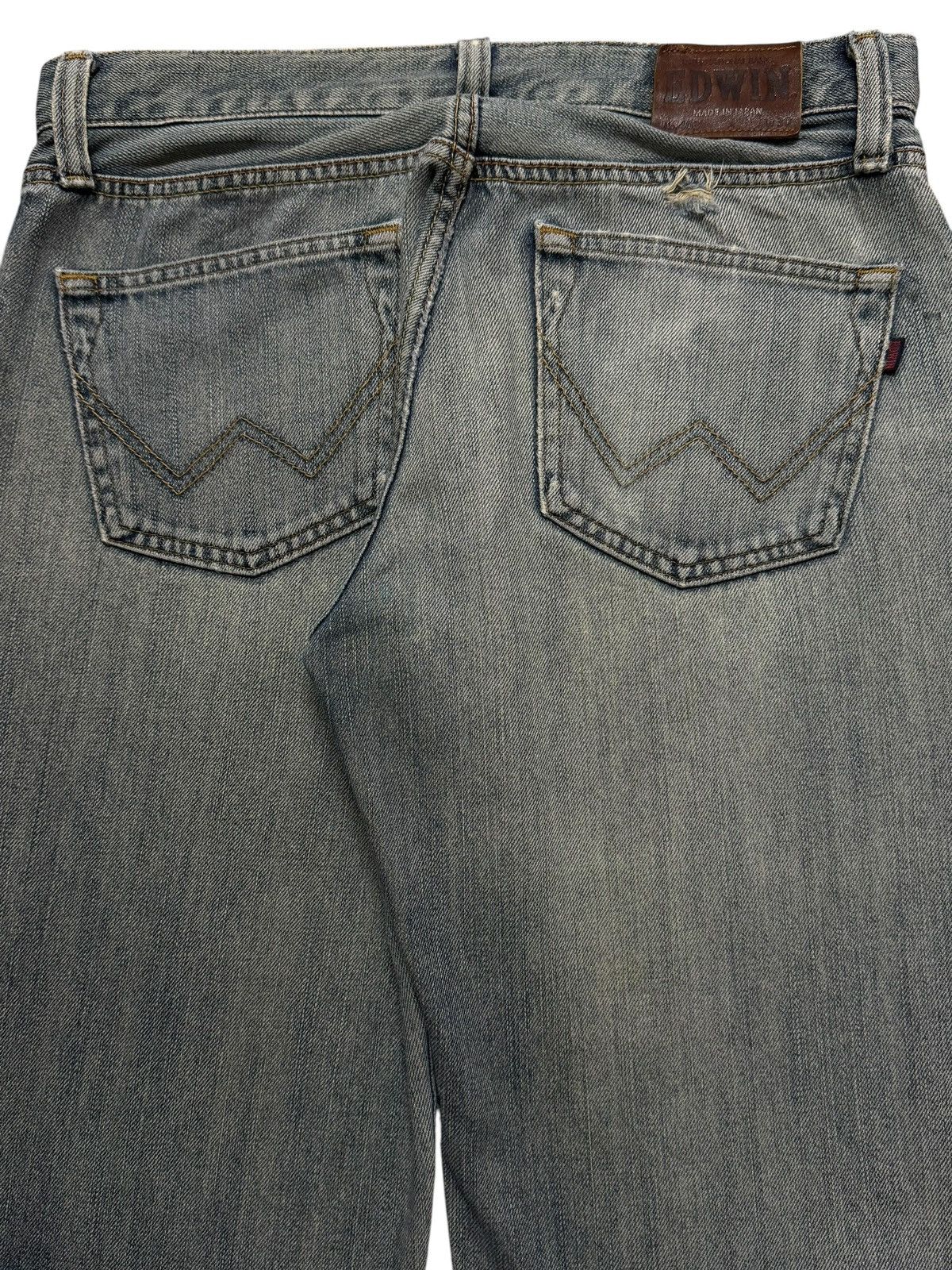 Edwin Vintage 90s Edwin 403 Faded Wash Distress Regular Straight Size US 31 - 5 Thumbnail