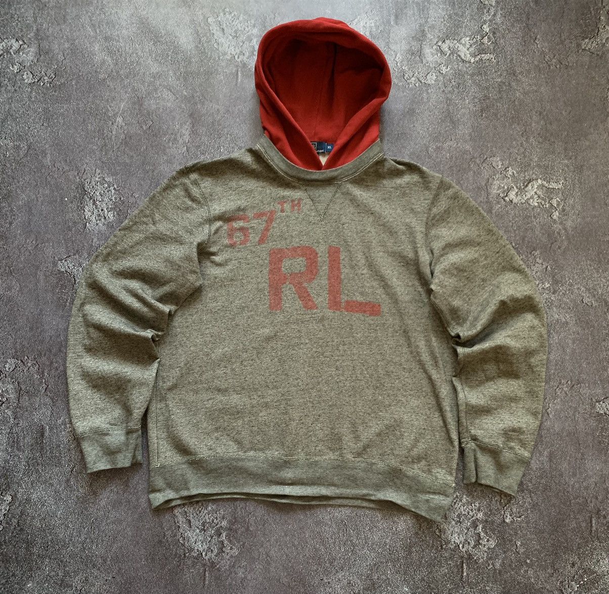 VTG 90‘s Polo Ralph Lauren 67th Gray Men’s Hoodie XL size