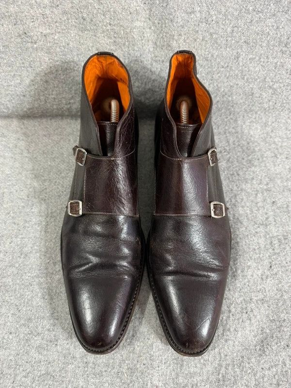 Santoni Santoni Double Monk Strap Boots Leather 9 43 Brown Size US 10 / EU 43 - 4 Thumbnail