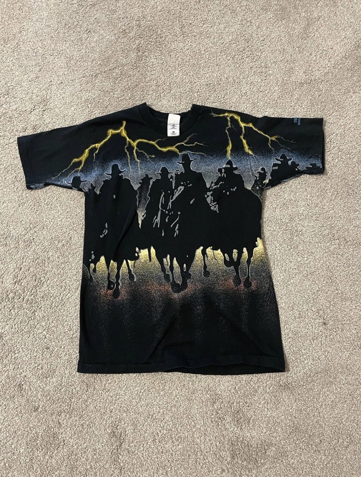 Fruit Of The Loom × Vintage Vintage 90s American Thunder Cowboy Shirt Mens Large AOP Size US L / EU 52-54 / 3 - 1 Thumbnail