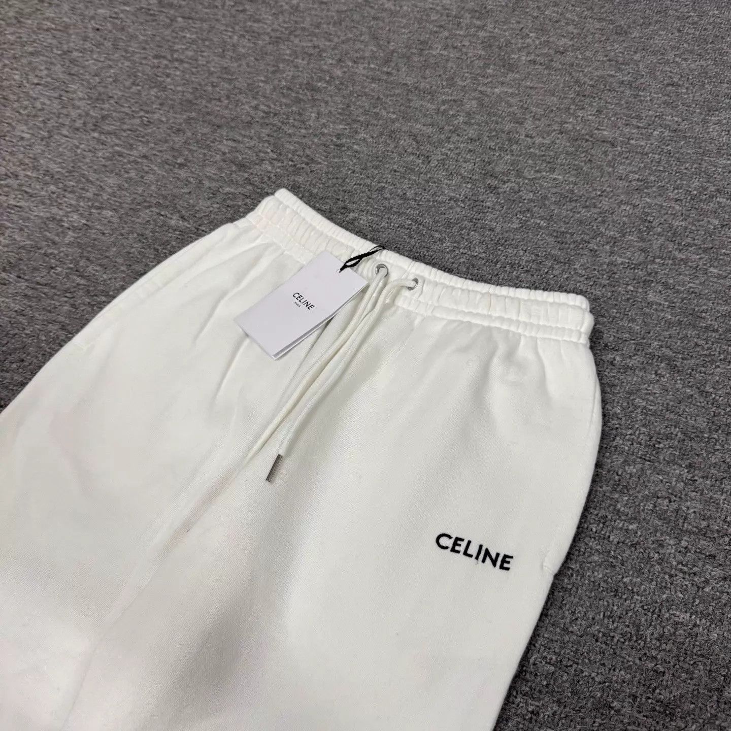 Celine Celine white mini logo cuffed track pants S Size 26" / US 2 / IT 38 - 4 Thumbnail