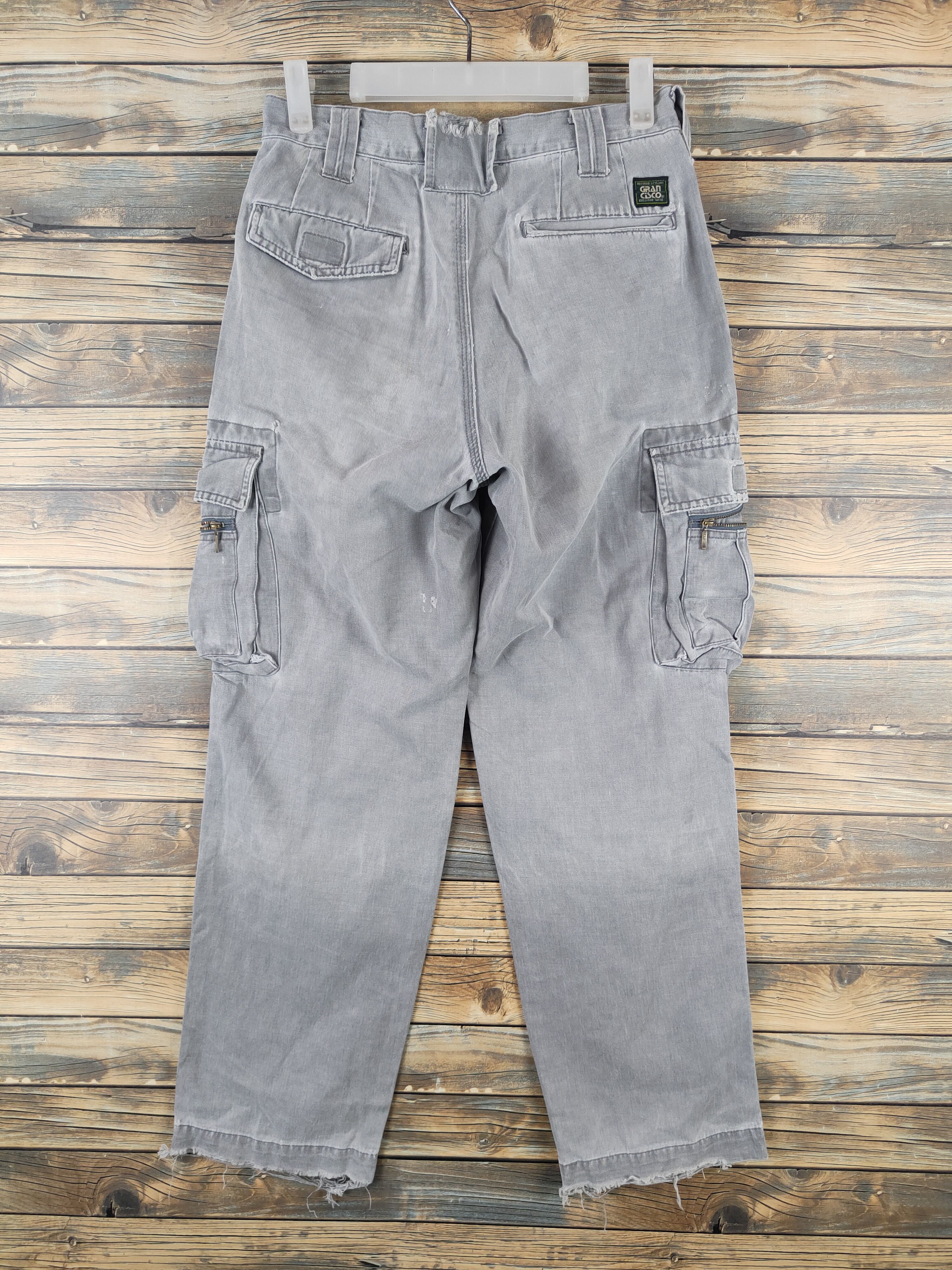 Japanese Brand DL Grancisco Gray Multipocket Cargo Pants #46-258T Size US 27 - 8 Thumbnail