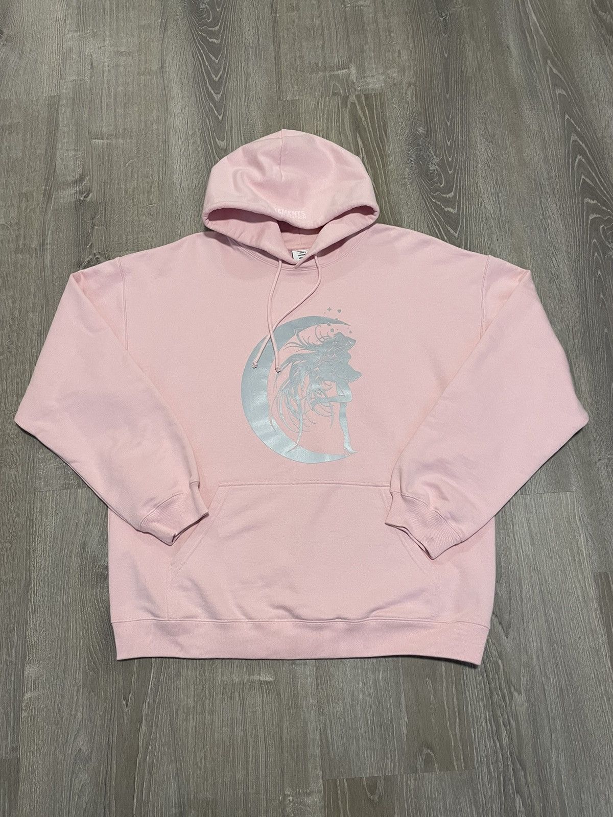 image of Vetements Pink 'star Girl' Reflective Hoodie, Men's (Size Small)