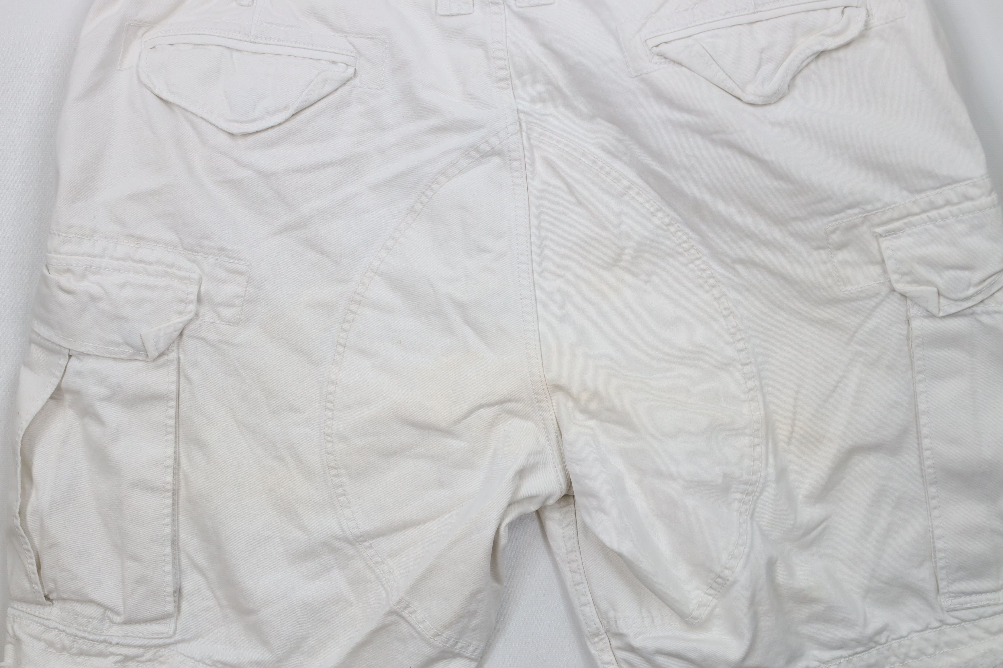 Ralph Lauren × Vintage Vintage 90s Ralph Lauren Heavy Military Cargo Shorts White Size US 40 / EU 56 - 14 Thumbnail