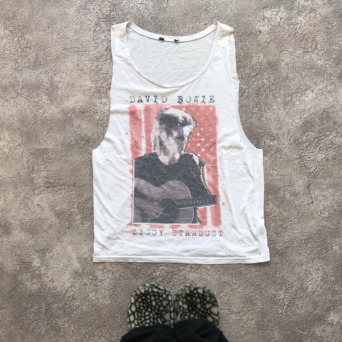 Vintage 90s David Bowie Band Tee Sun Faded Grunge Boxy XL