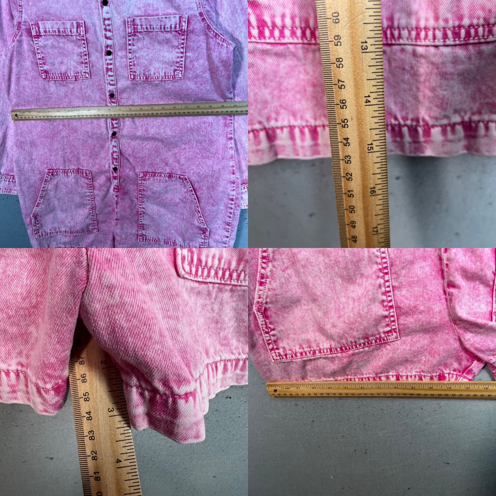 Vintage VINTAGE ASKK NY Pink Acid Wash Denim Jumsuit Size 3 Cotton Long Sleeve Button-Up Size XS / US 0-2 / IT 36-38 - 8 Thumbnail