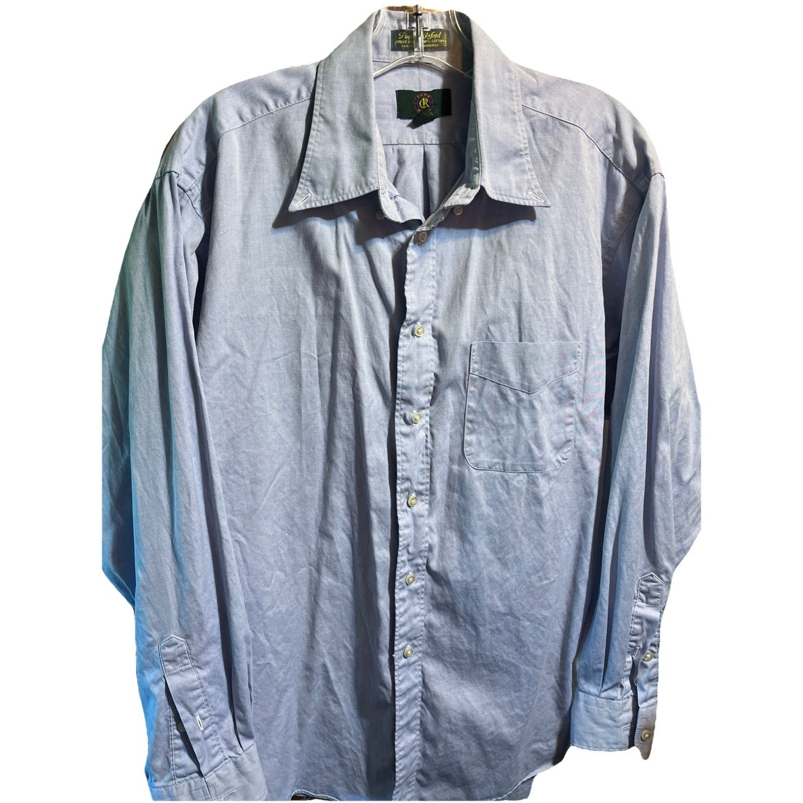 Club Room Club Room Mens Regular fit Dress Shirt Large 16.5 34 Blue LS Size US L / EU 52-54 / 3 - 1 Thumbnail
