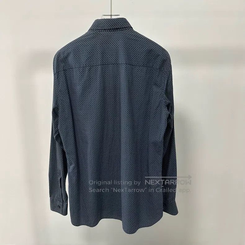 Ermenegildo Zegna Ermenegildo Zegna size 41 Deep Blue Polka Dot Printed Long Size US XL / EU 56 / 4 - 4 Thumbnail