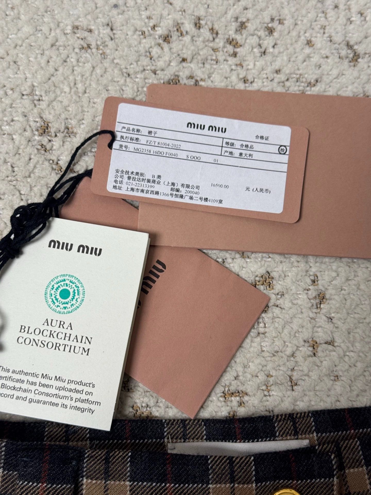 Miu Miu MIU MIU New Wool Plaid Mini Skirt 38 New With Tags Size 26" / US 2 / IT 38 - 3 Thumbnail