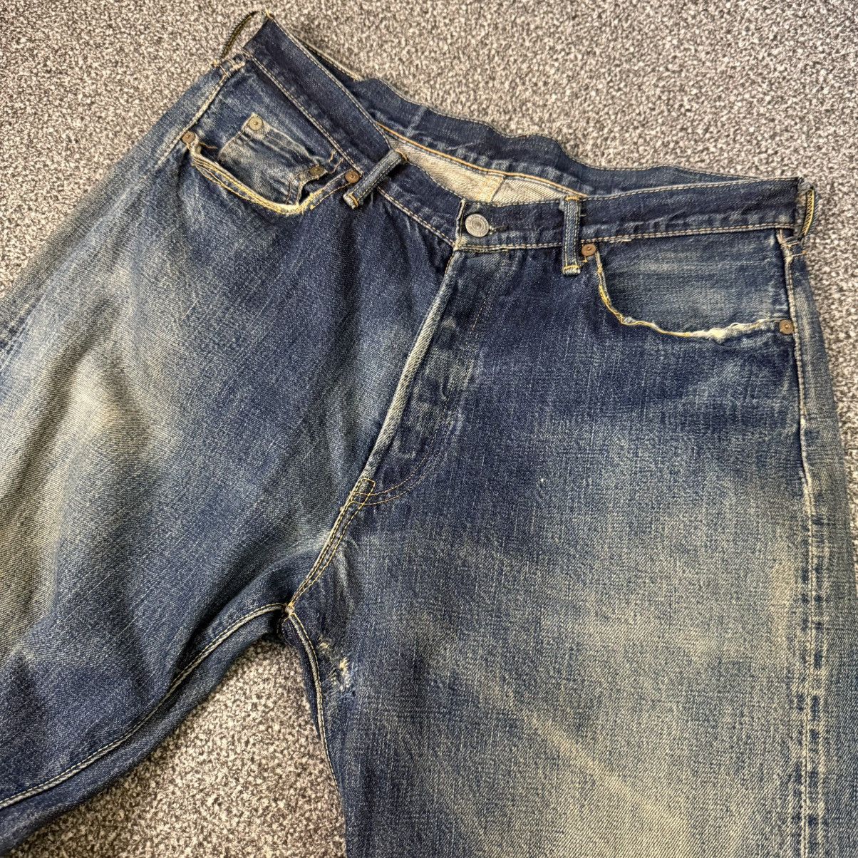 Full Count & Co. Vintage Selvedge Ripped 1101 W34 Full Count Denim Wideleg Size US 34 / EU 50 - 3 Thumbnail
