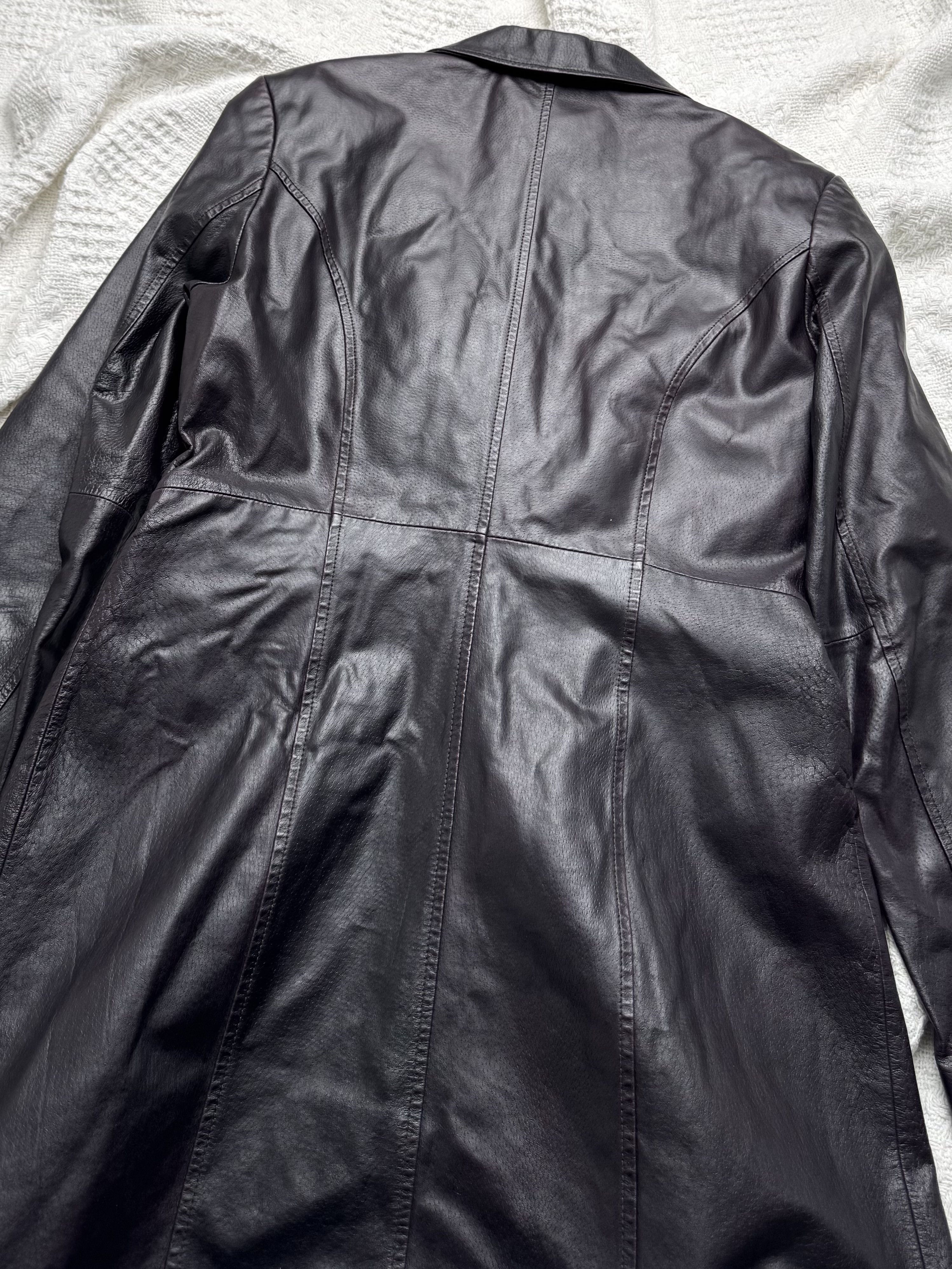 Vintage Vintage Leather Coat Blazer Button Front Long Classic Size L / US 10 / IT 46 - 9 Thumbnail