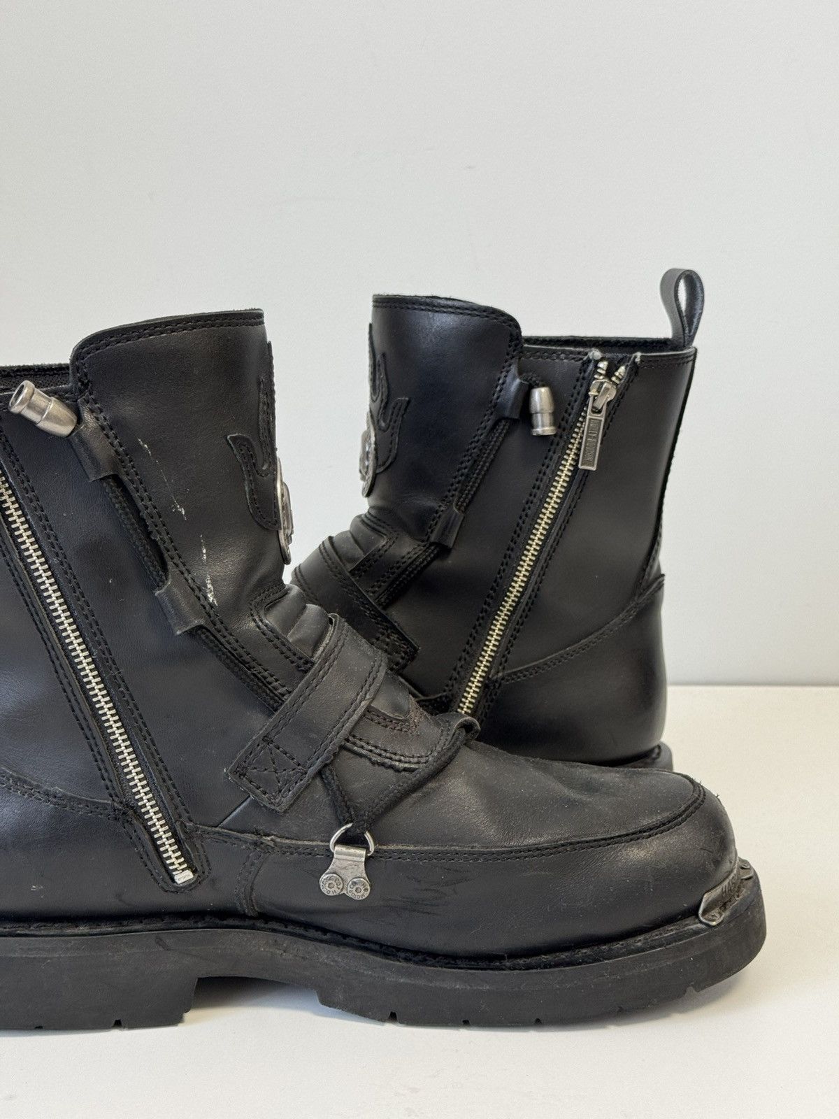 Harley Davidson Harley-Davidson D94167 Distortion Skull Leather Motorcycle Size US 13 / EU 46 - 13 Thumbnail