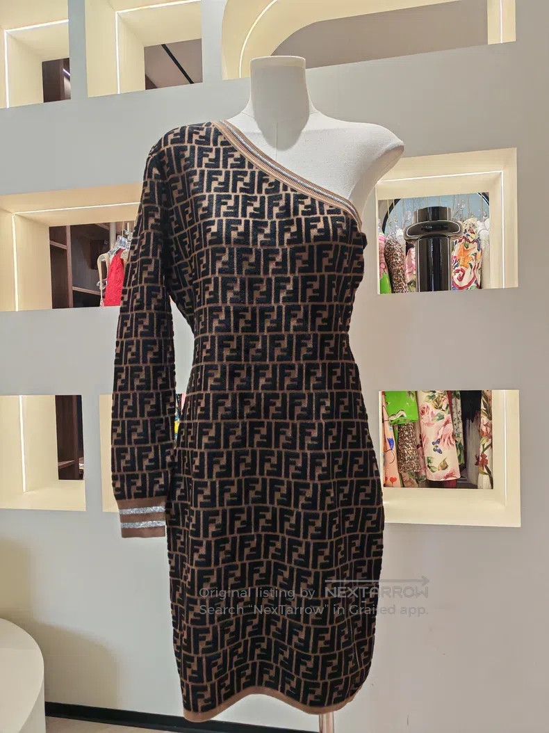 Fendi Fendi Floral pattern off-shoulder dress Size S / US 4 / IT 40 - 1 Thumbnail