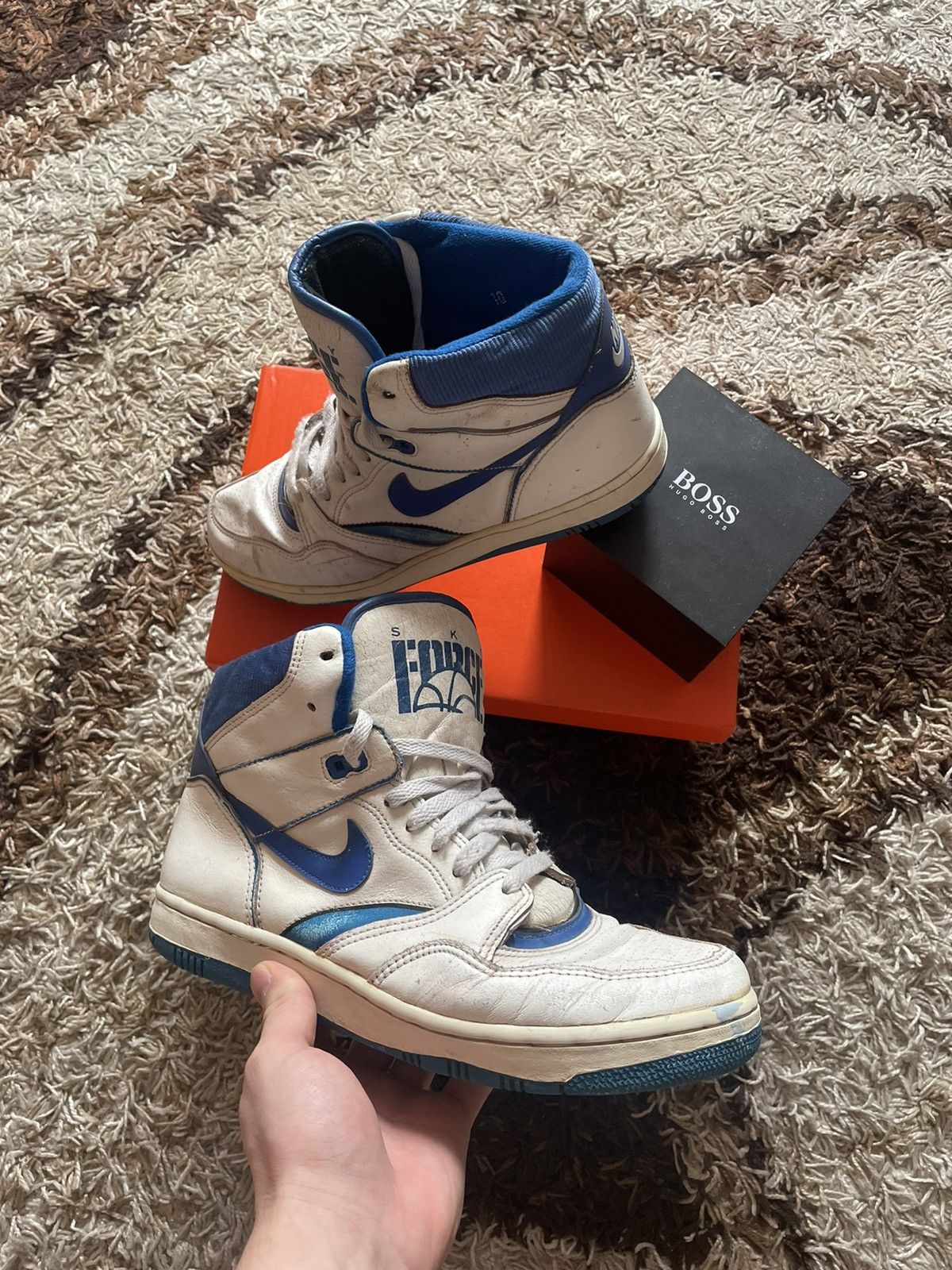 image of Nike Sky Force 1984 Made In Korea Vintage Streetwear 10 Shoes in Blue White, Men's