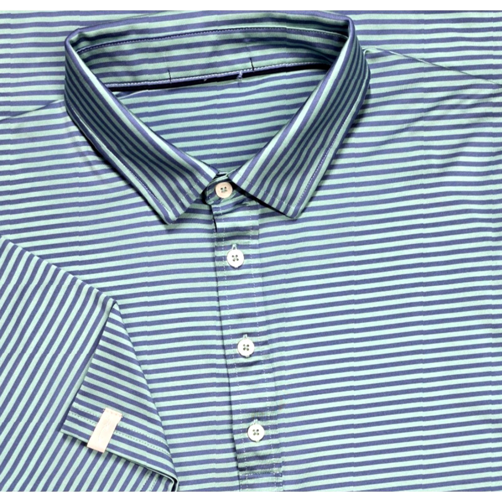 Ralph Lauren Ralph Lauren RLX Polo Performance Blue Teal Stripe Shirt Men Short Sleeve L Polo Golf Shirt Size US L / EU 52-54 / 3 - 2 Thumbnail