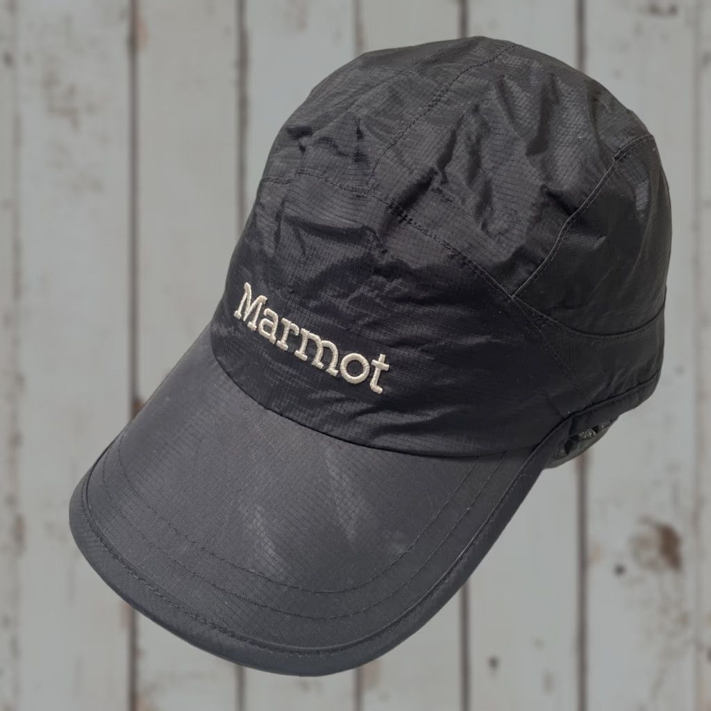 Marmot Marmot 5 Panel Black Nylon Ripstop Cap Strapback OS Outdoor Hiking Camp Gorp 90s Y2K Unisex Adults Size ONE SIZE - 1 Thumbnail