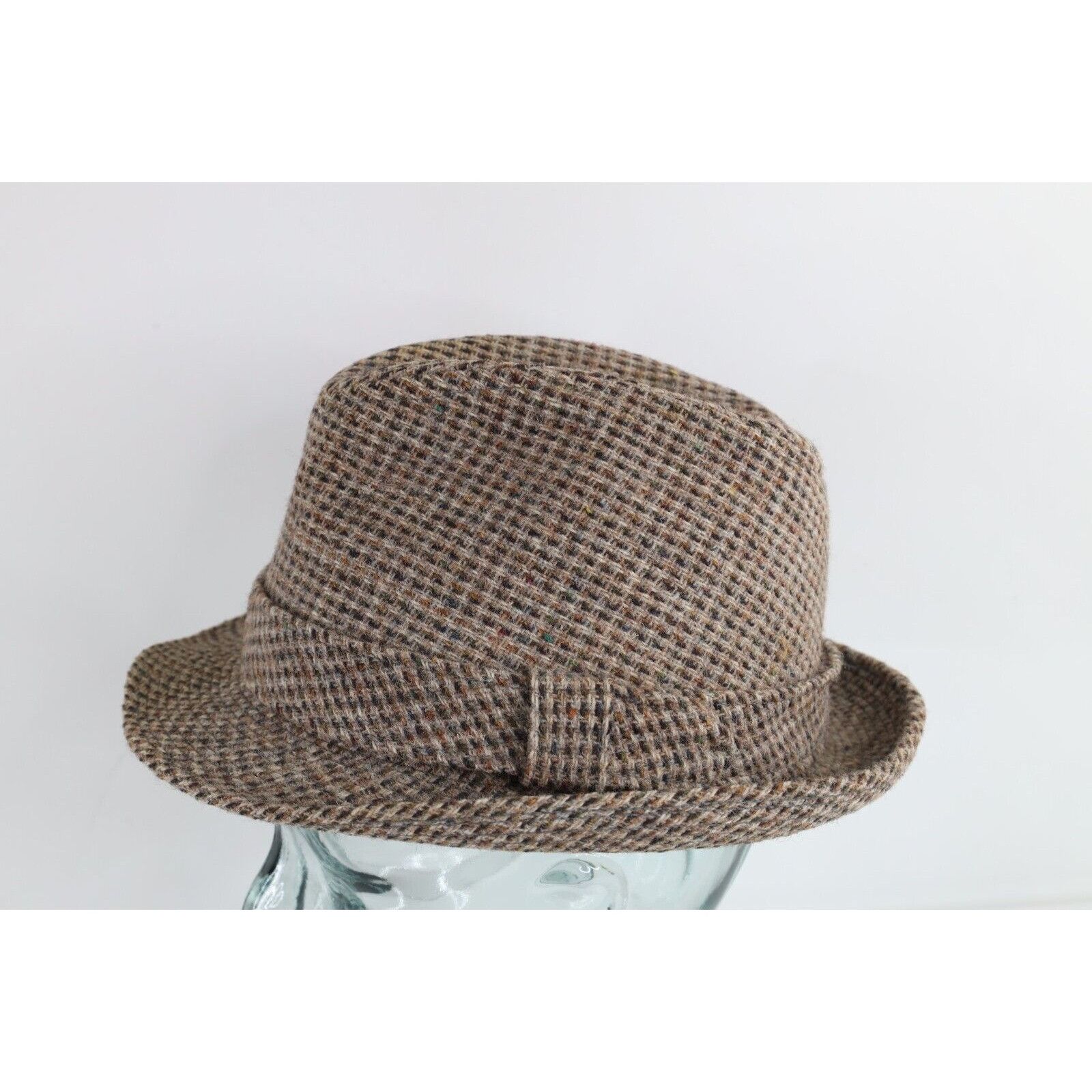 Vintage Vintage 70s Rockabilly Hand Woven Wool Tweed Fedora Hat Size ONE SIZE - 3 Thumbnail