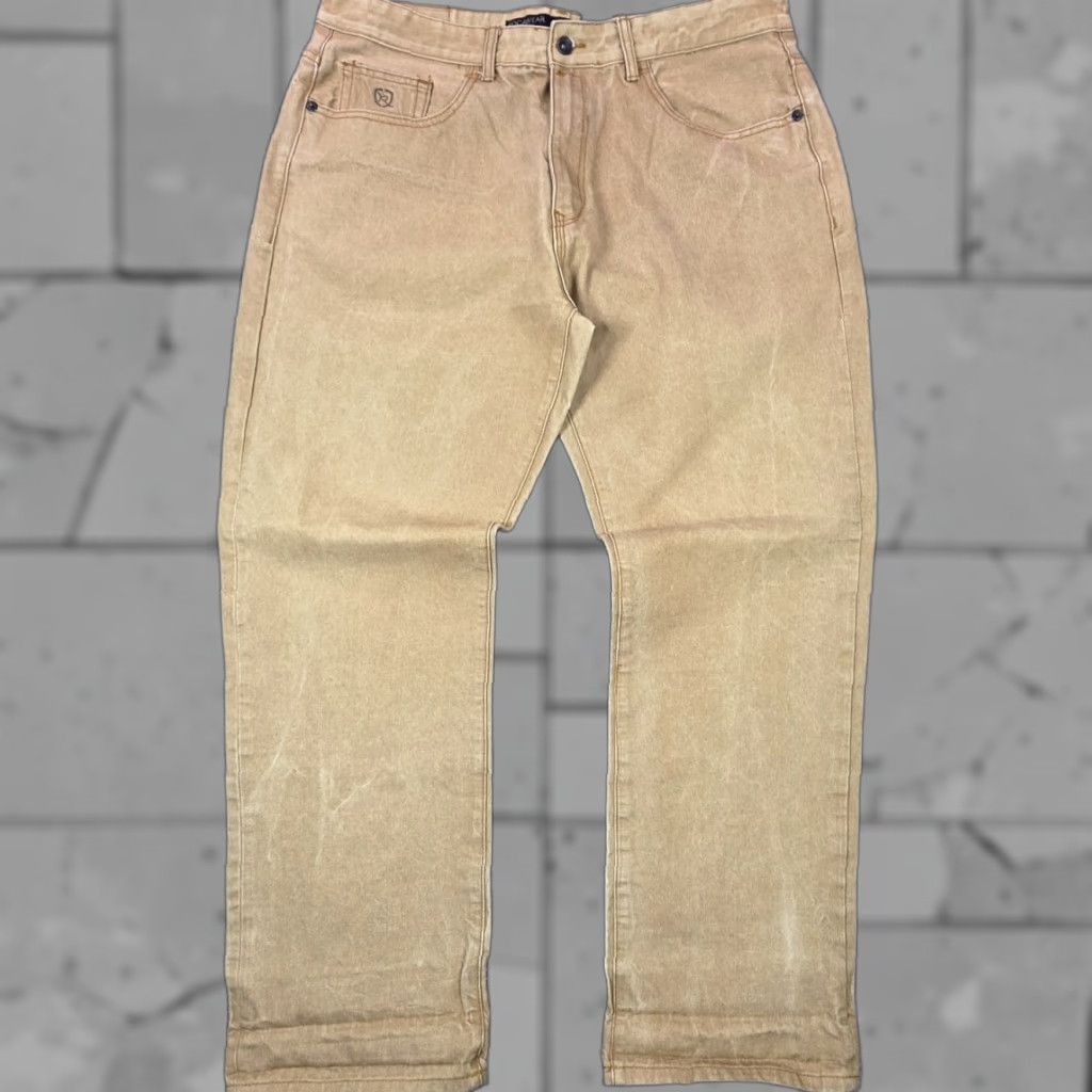 Rocawear VINTAGE Rocawear Jeans Brown Denim Sz 40 Baggy Hip Hop 38x32 Distressed 90s Mens Jeans Size US 40 / EU 56 - 1 Thumbnail