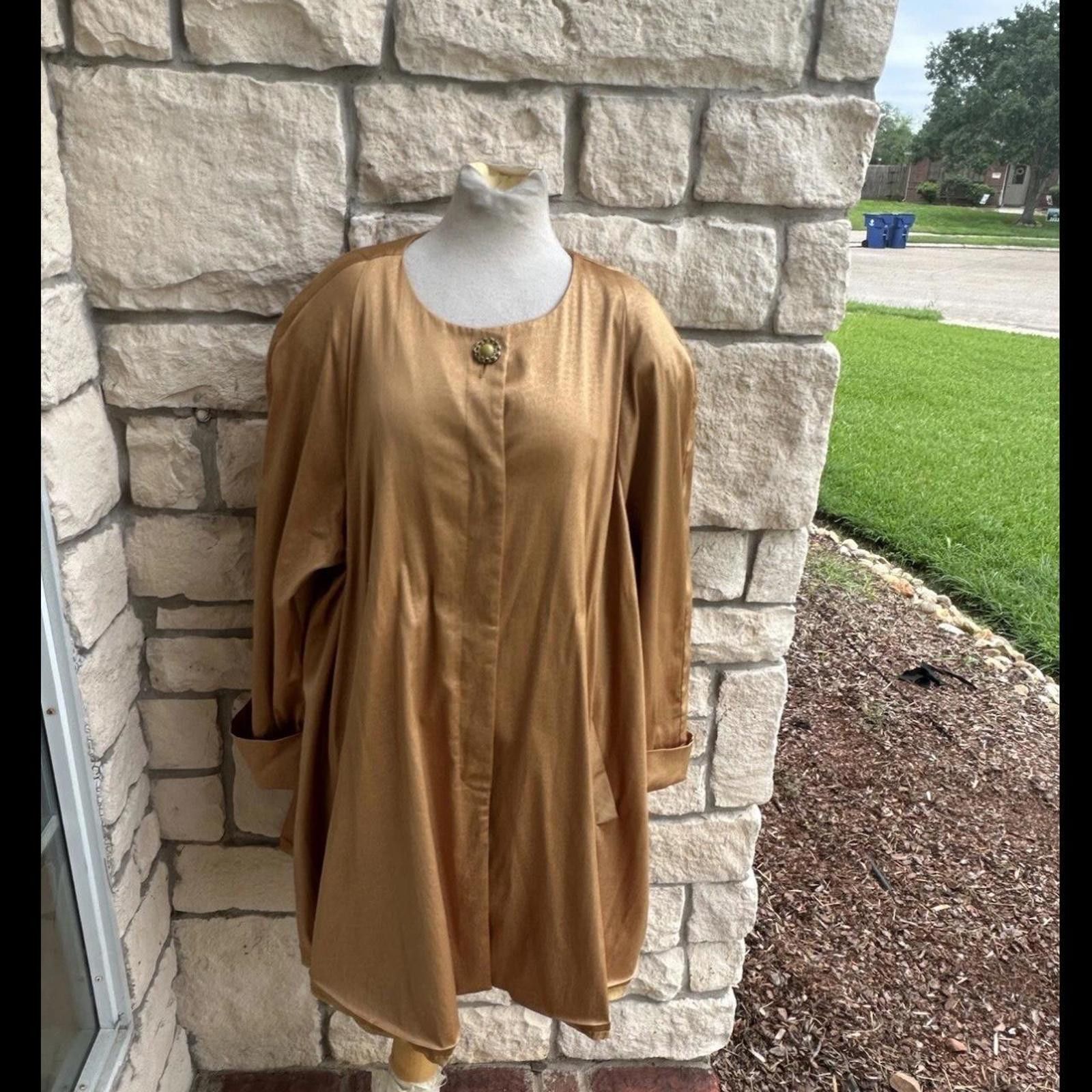 Other Vintage Women's golden blazer coat dress Suit Co 24W Size 4XL / US 24-26 - 4 Thumbnail